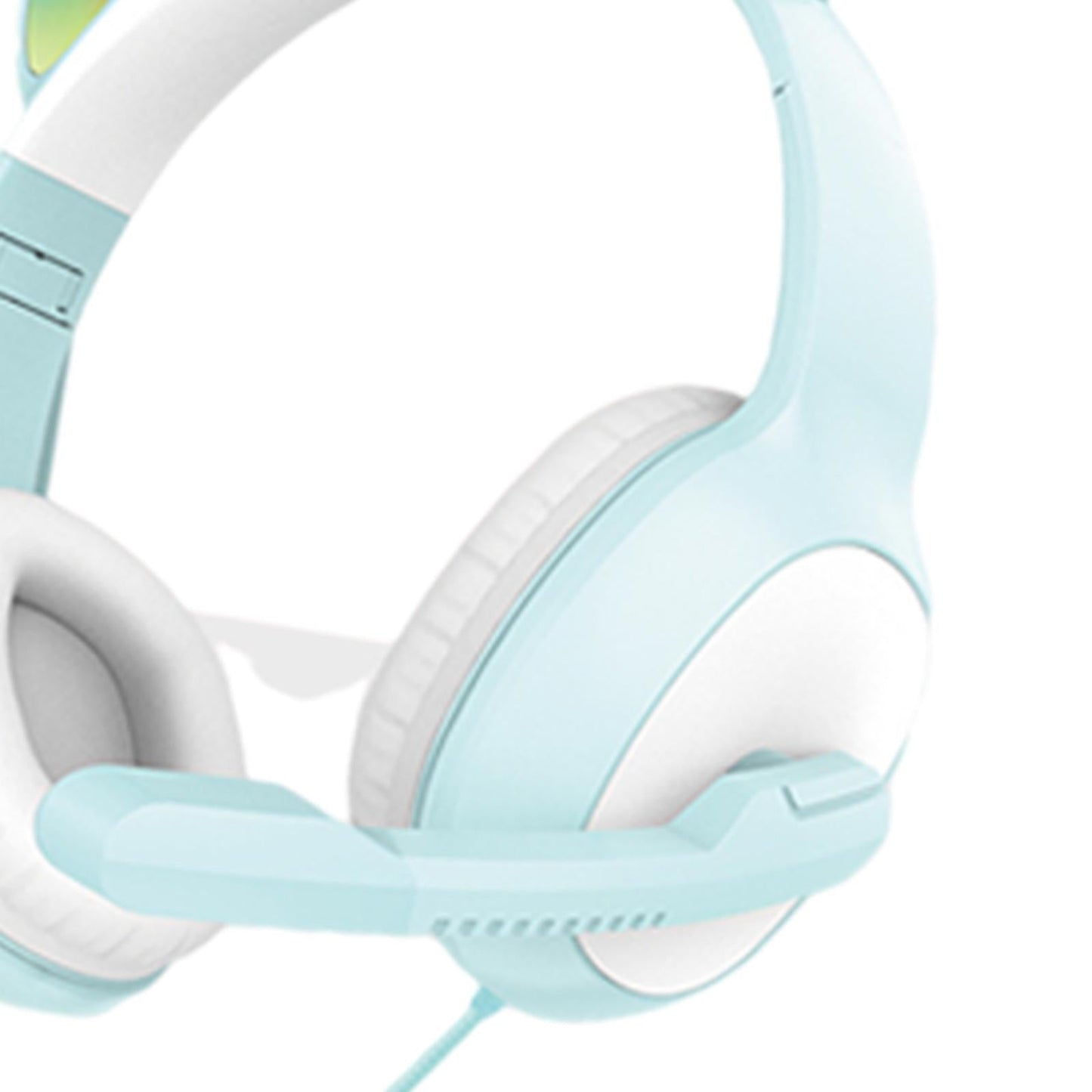 USB Cat Ear Wired Headset for PC Games Laptop TV Smartphones blue