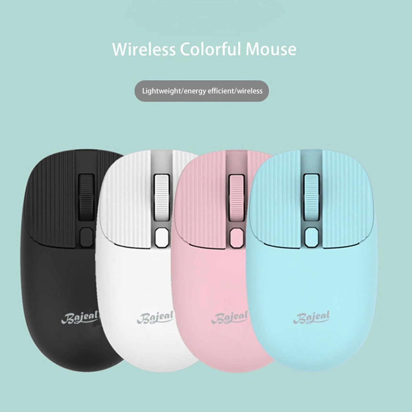 Wireless Mouse w/ USB Receiver Portable 1200DPI Noiseless Click 3 Buttons White