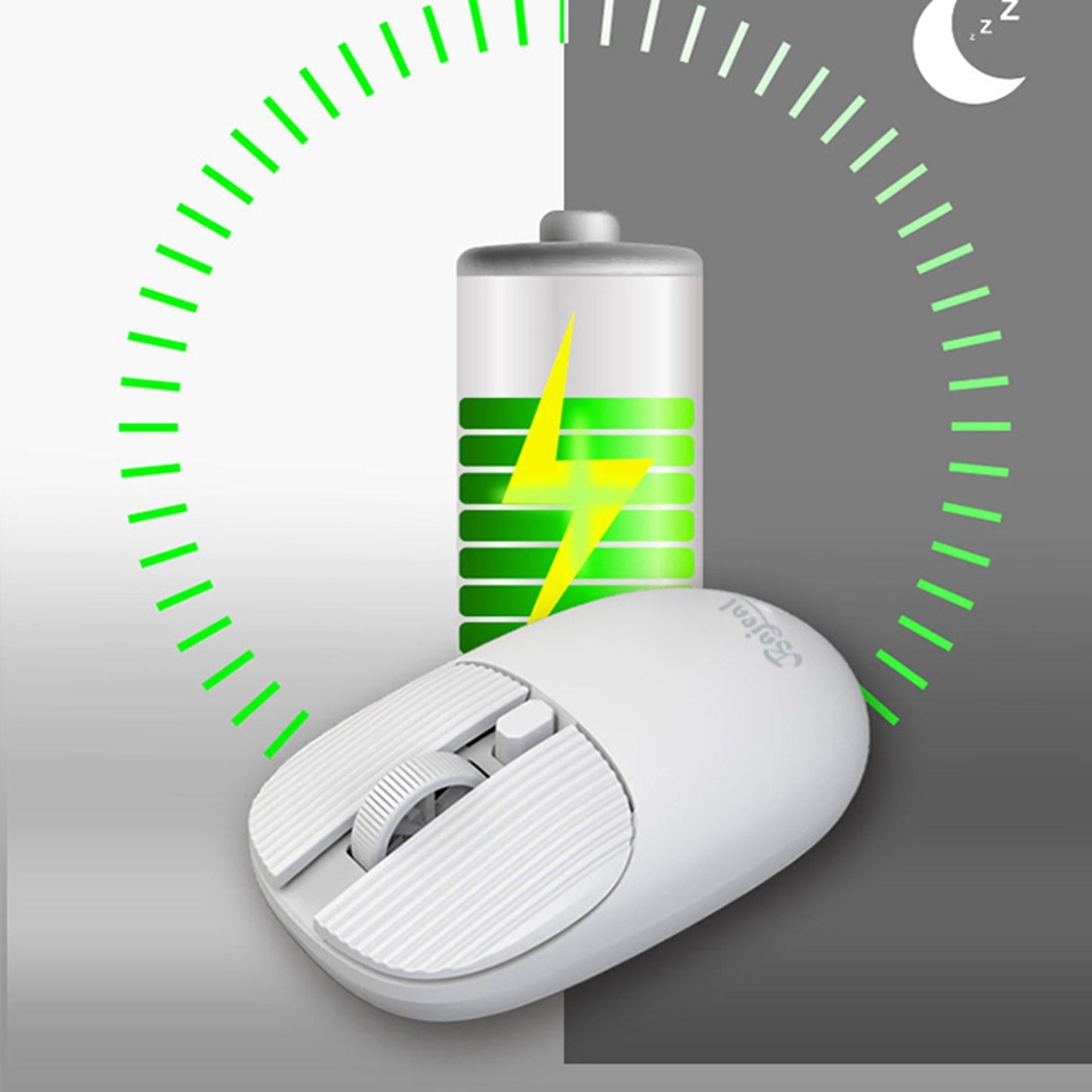 Wireless Mouse w/ USB Receiver Portable 1200DPI Noiseless Click 3 Buttons White