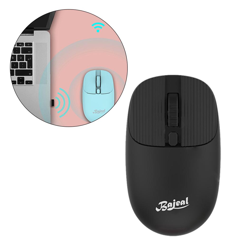 Wireless Mouse w/ USB Receiver Portable 1200DPI Noiseless Click 3 Buttons Black