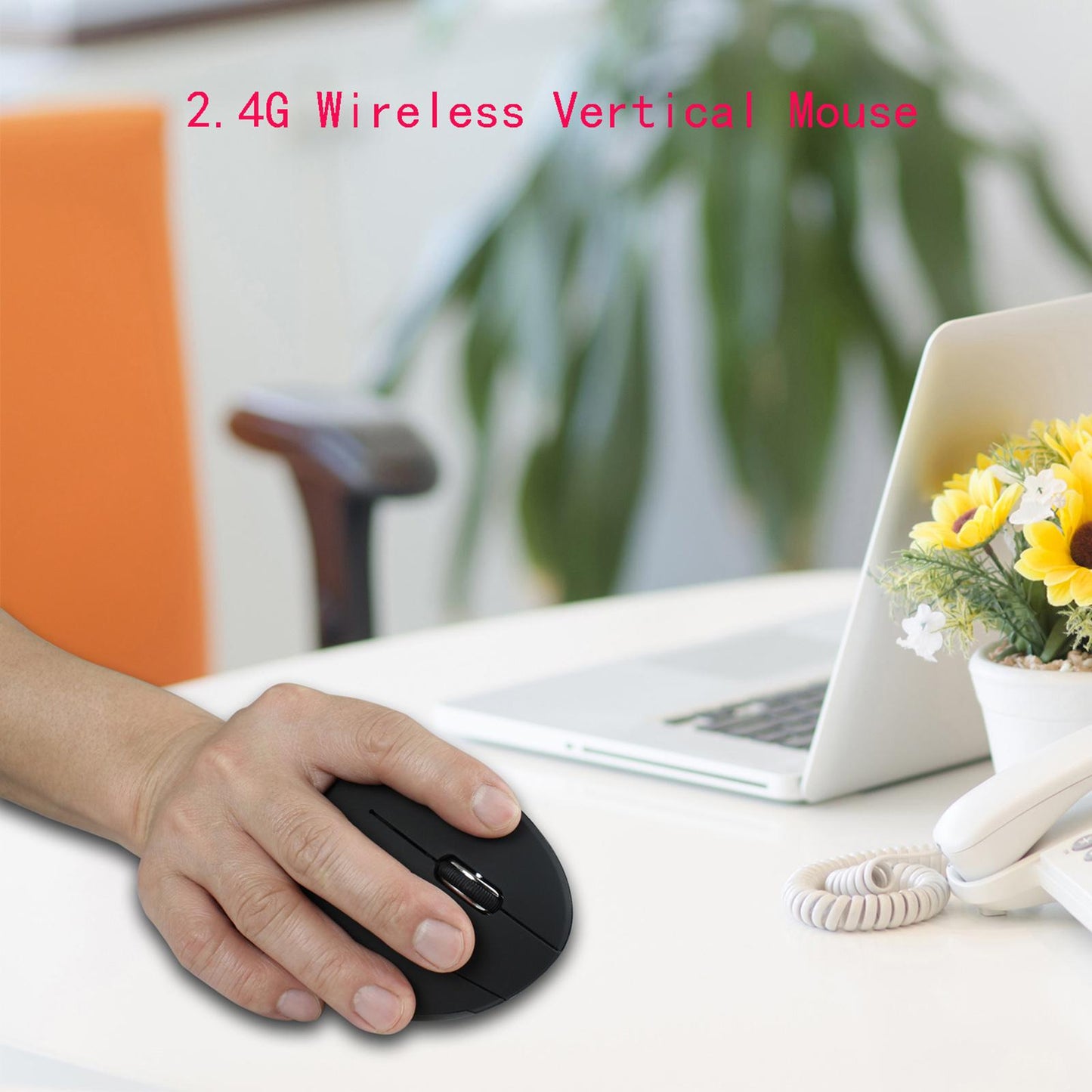 2.4G Vertical Wireless Mouse 6 Buttons Small Mice Reduce Wrist Pain Portable