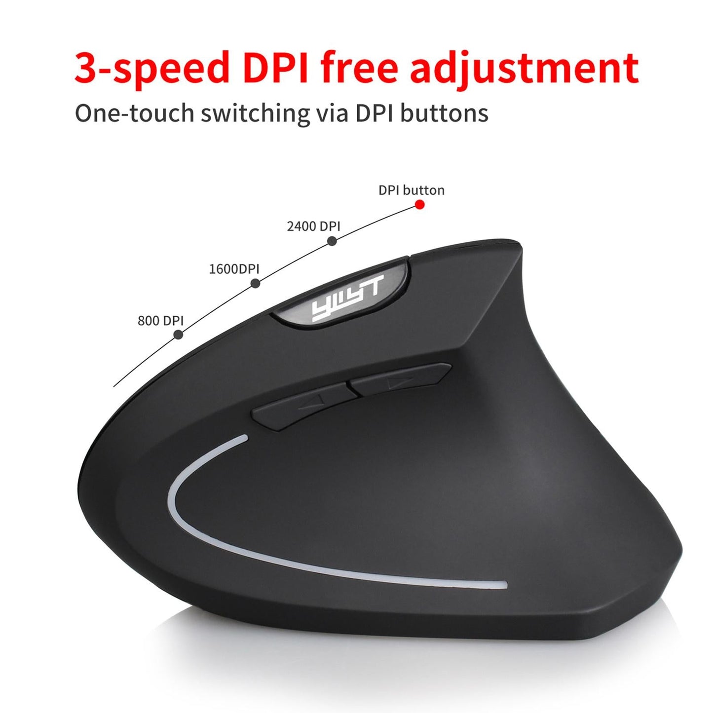 2.4G Vertical Wireless Mouse 6 Buttons Small Mice Reduce Wrist Pain Portable