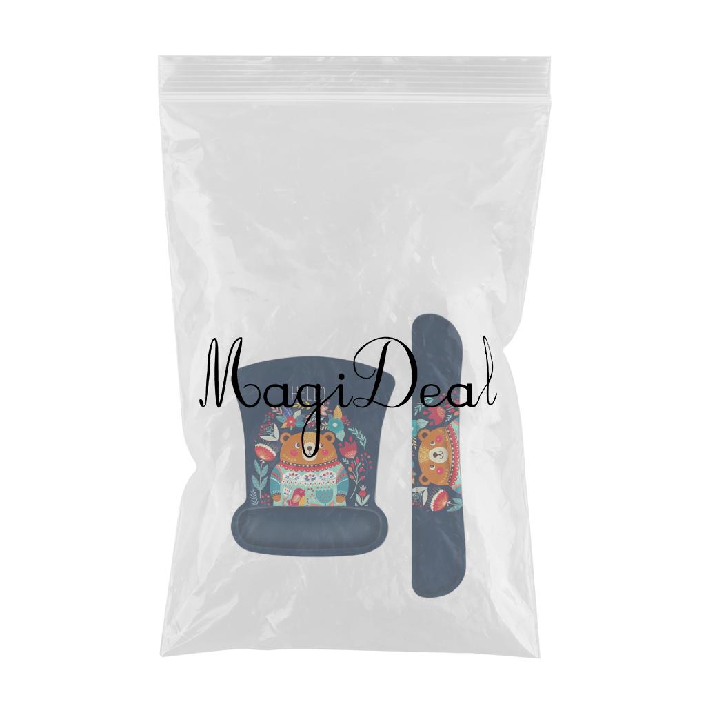 Silicone Mouse Pad w/ Wrist Support Set Guard Bracer for Computers Laptop