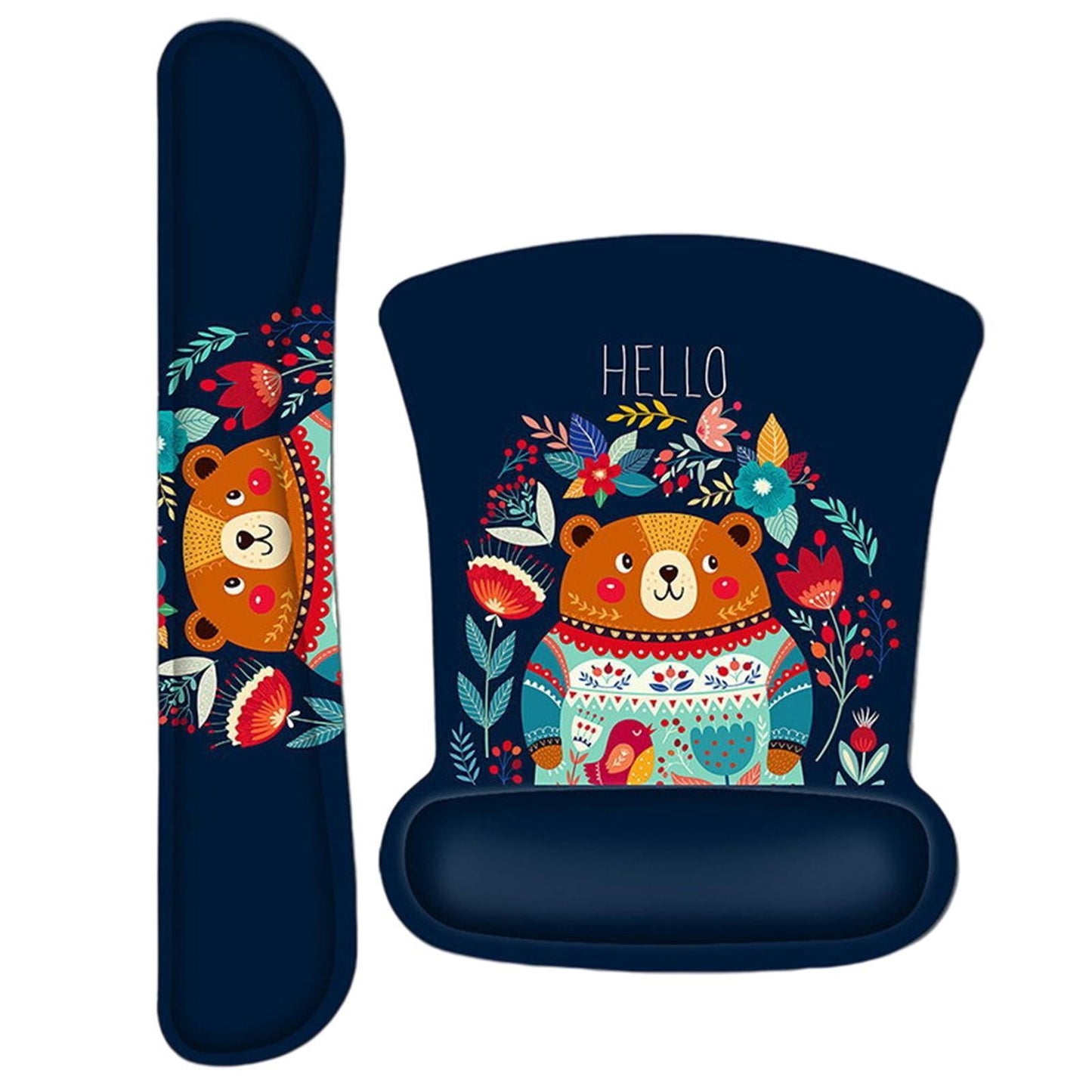 Silicone Mouse Pad w/ Wrist Support Set Guard Bracer for Computers Laptop