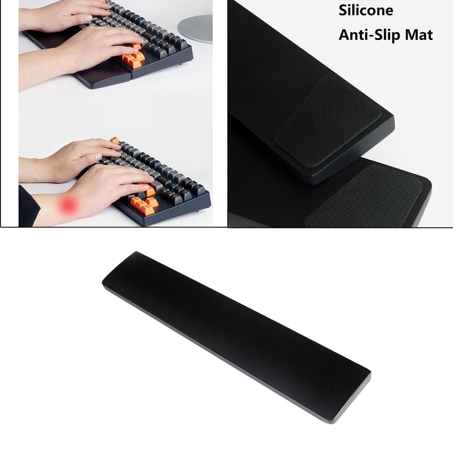 Natural Solid Wood Laptop Wrist Rest Pad Hand Support for Computer Laptop XL