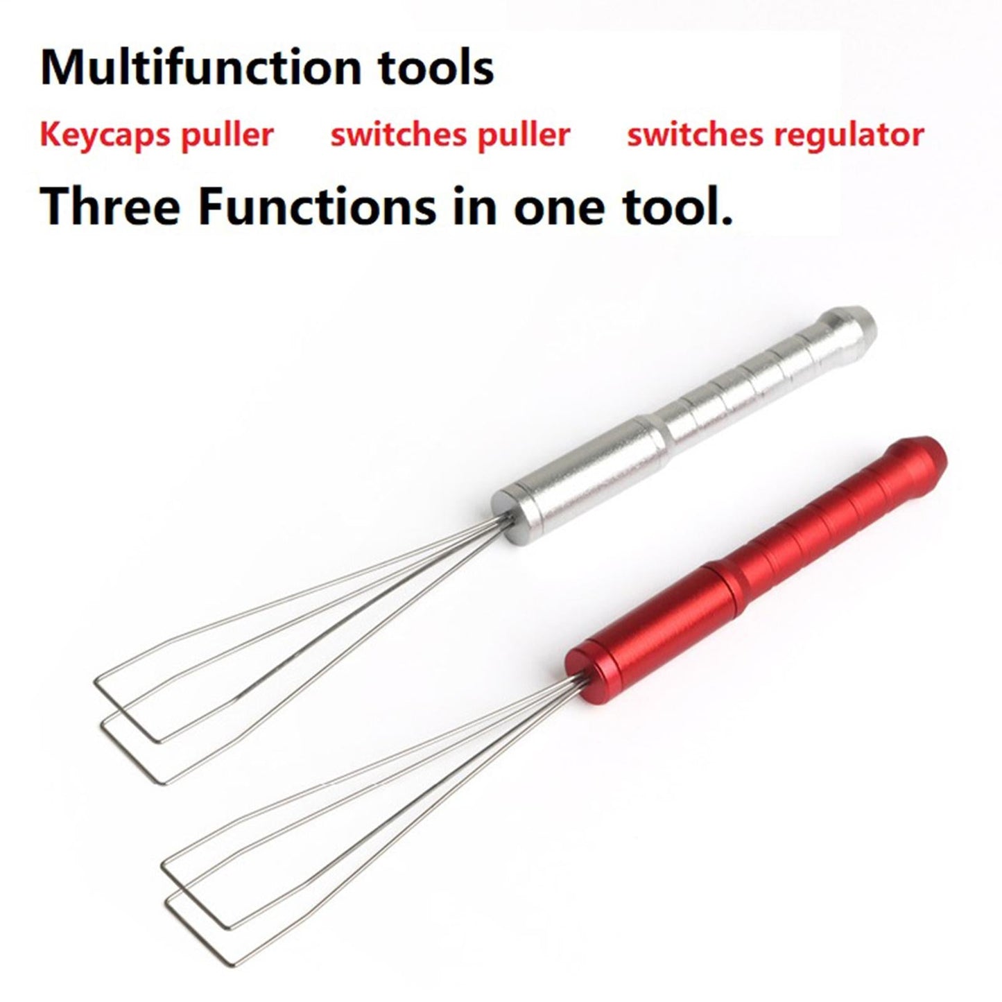 Portable Keycap Puller Switch Remover for Mechanical Keyboard 3 in 1 Red