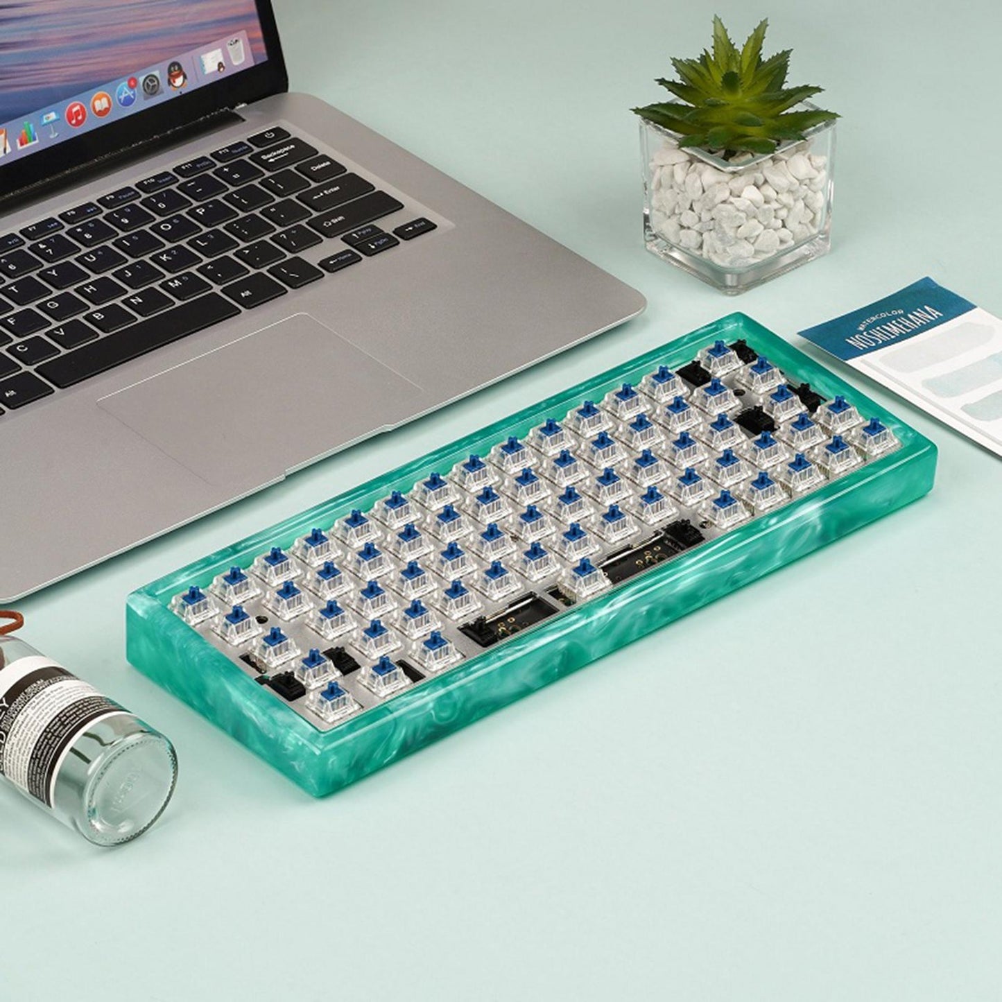 Keyboard Case Resin Shell for 60% DIY GH60 GK61/RK61 306x115x30mm Green