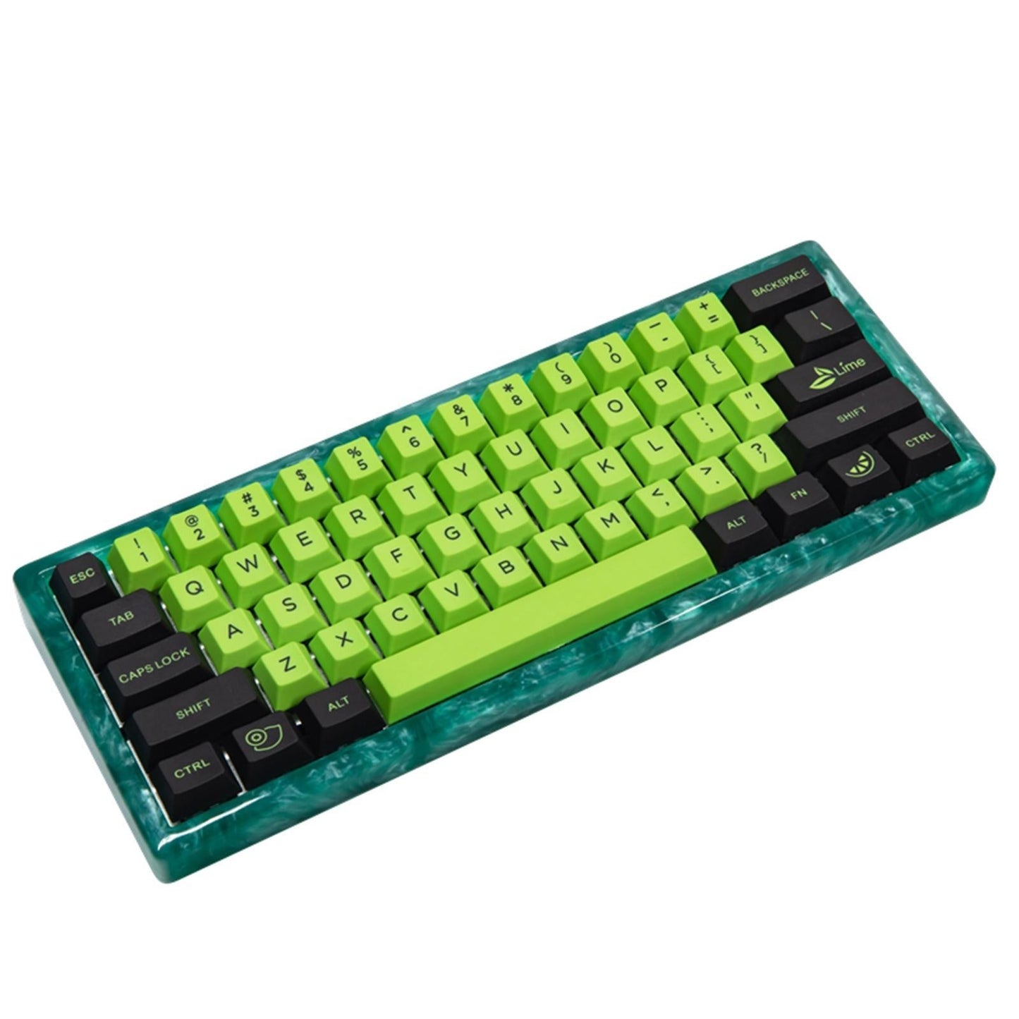 Keyboard Case Resin Shell for 60% DIY GH60 GK61/RK61 306x115x30mm Green