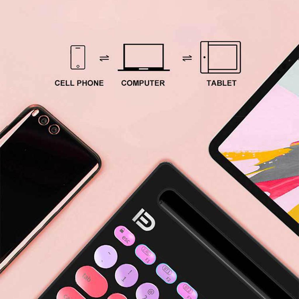 ik3381D Ultra-thin 2.4G Wireless Bluetooth Keyboard w/Card Slots Pink