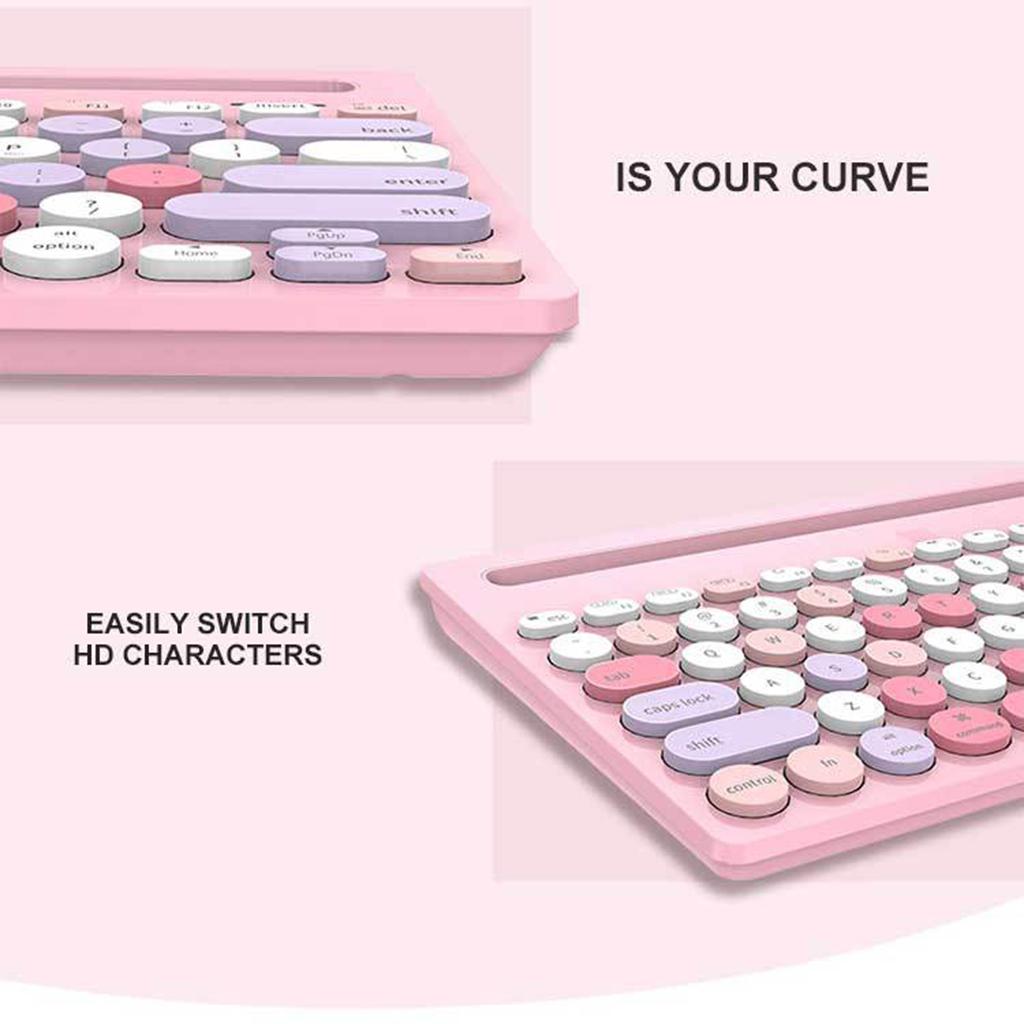 ik3381D Ultra-thin 2.4G Wireless Bluetooth Keyboard w/Card Slots Pink