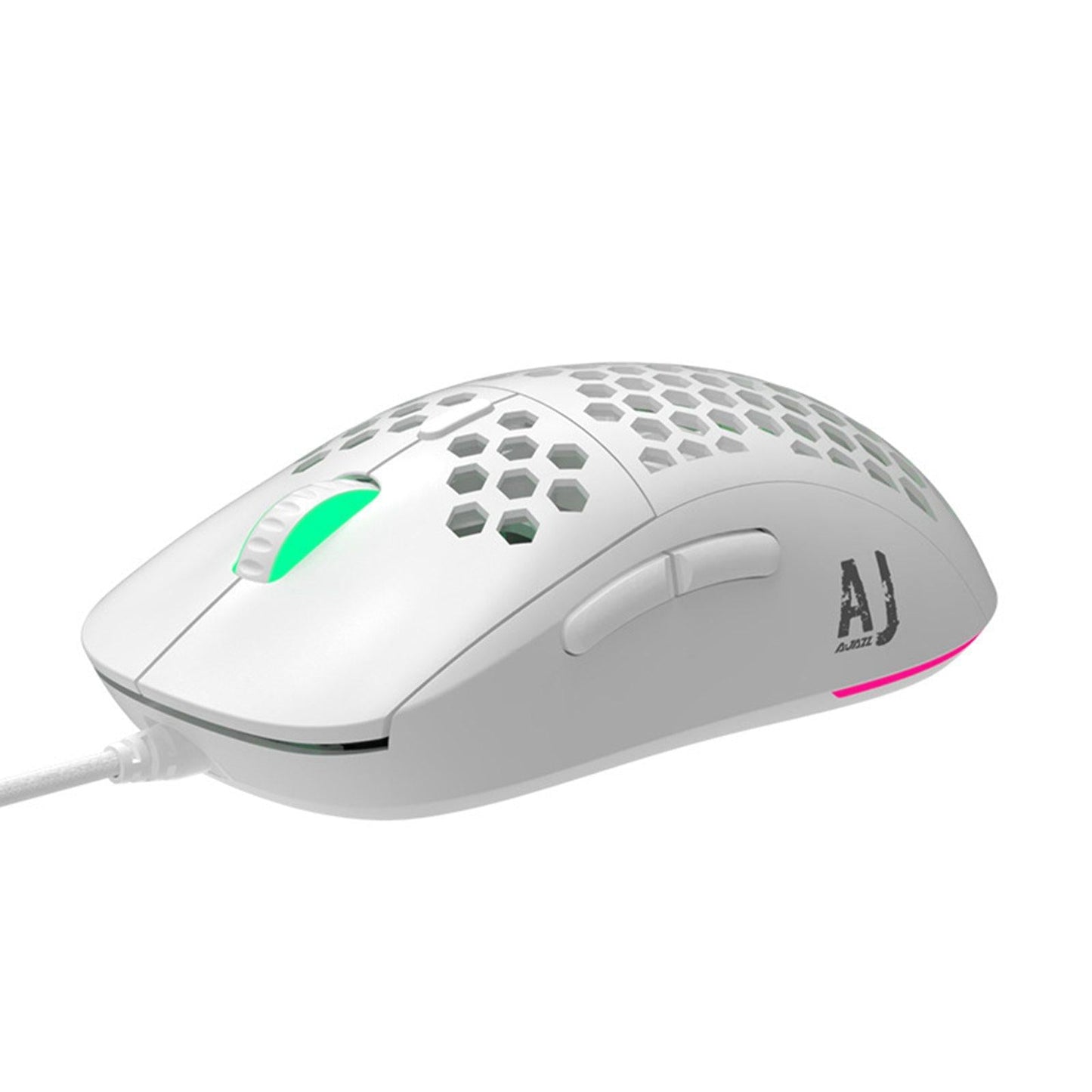 RGB Gaming Mouse Wired Honeycomb Shell Design Mice for Laptop White