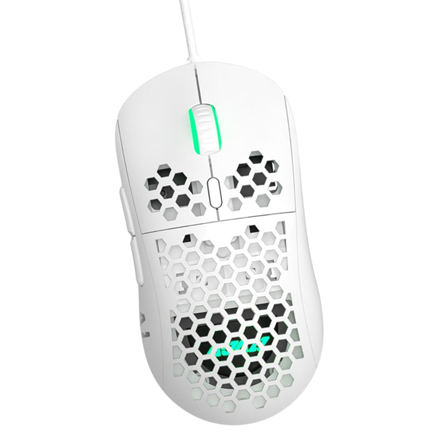 380R RGB Gaming Mouse Wired Honeycomb Design for Laptop Breathable 65g White