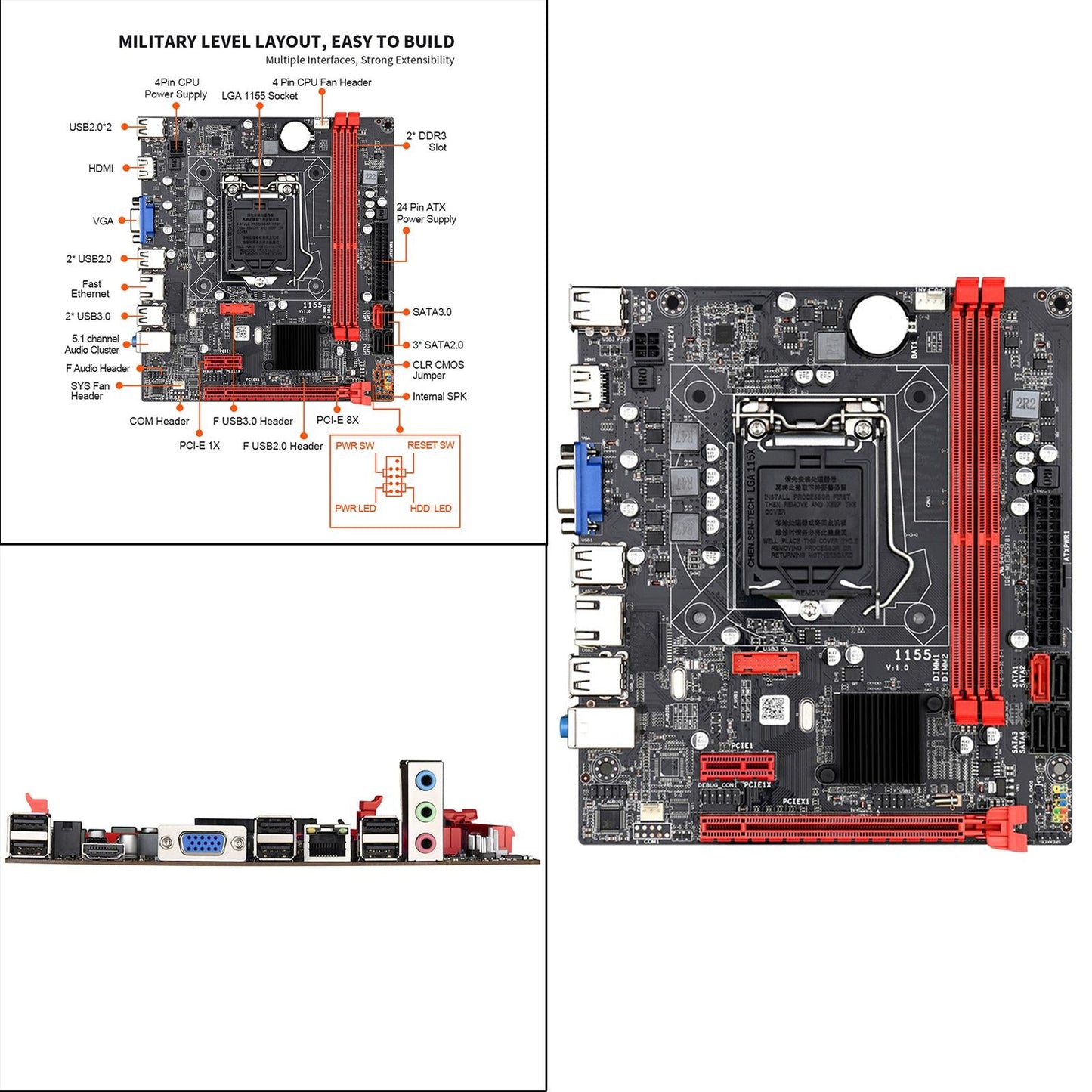 Gaming Motherboard Hard Disk Fast Ethernet DDR3 CPU LGA 1333MHz for Desktop