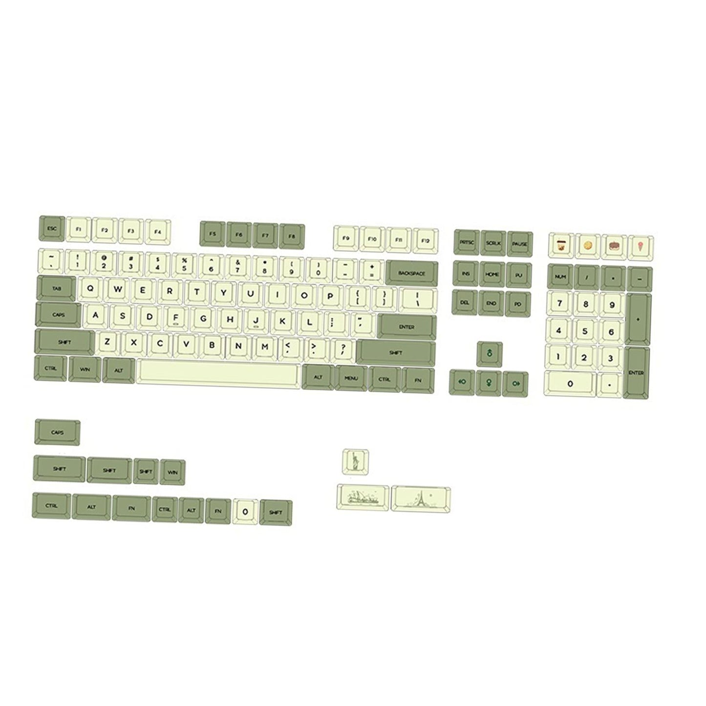 PBT 124 Keys Keycaps Cover for 61 64 72 Mechanical Keyboard Durable English