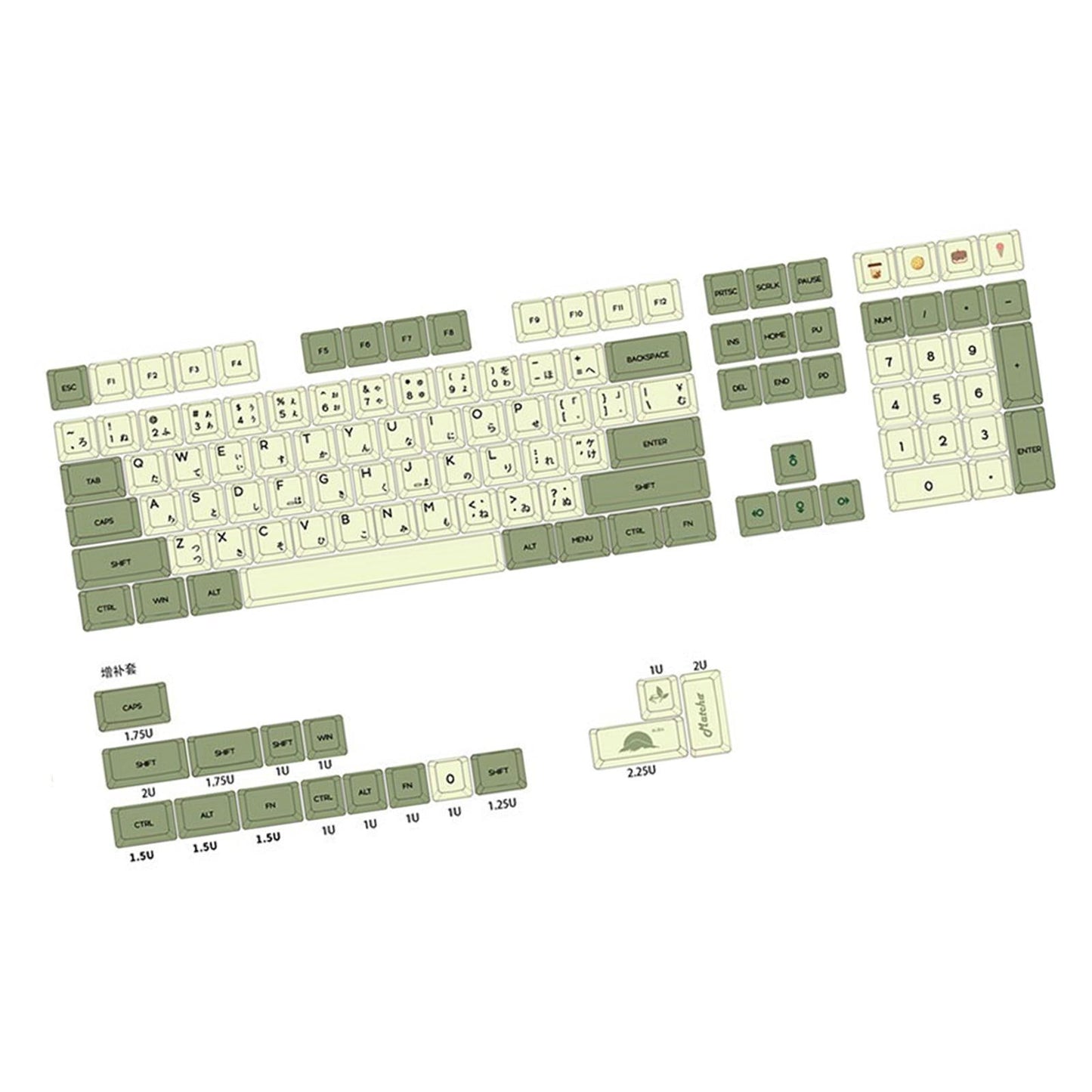 PBT 124 Keys Keycaps Cover for 61 64 72 Mechanical Keyboard Durable Japanese