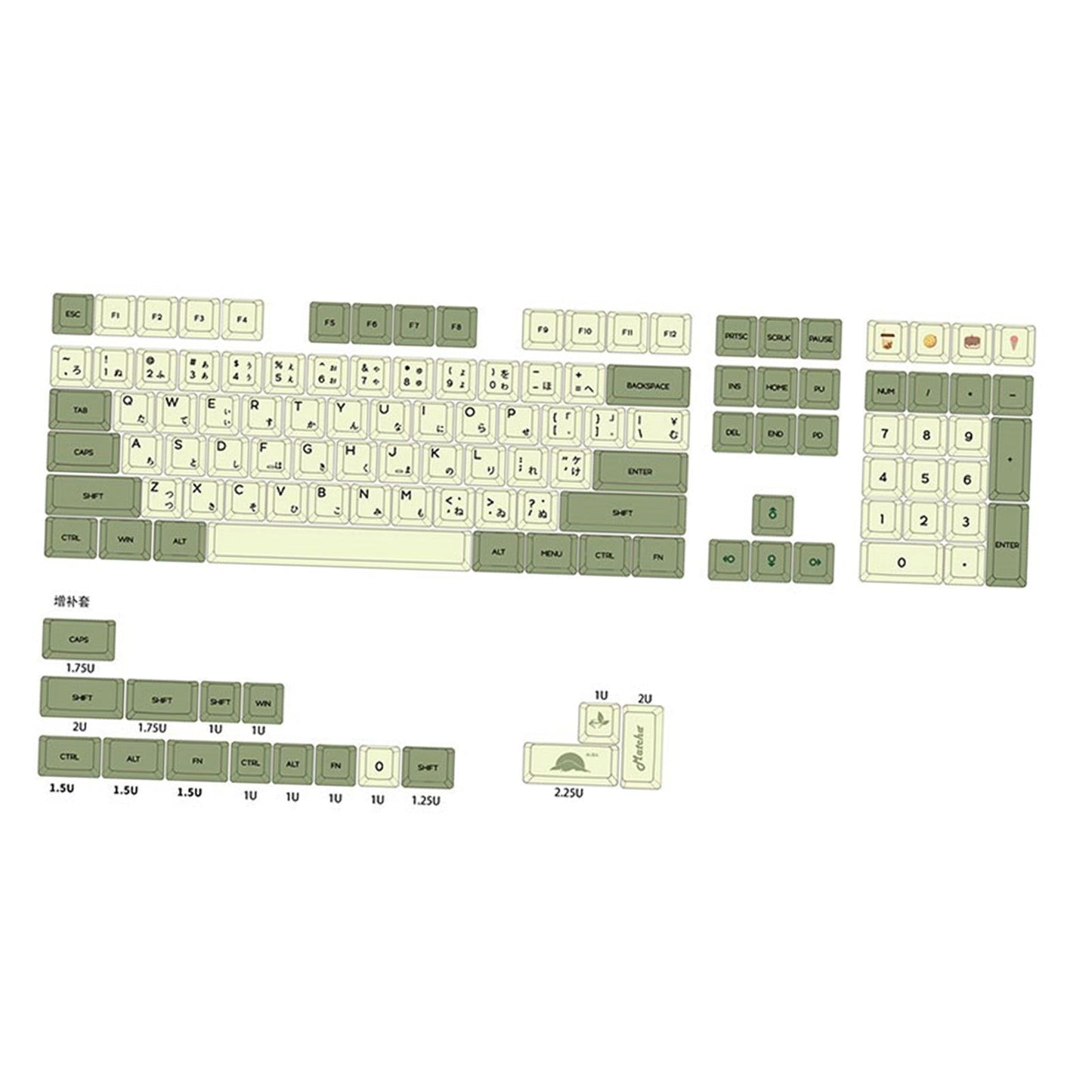 PBT 124 Keys Keycaps Cover for 61 64 72 Mechanical Keyboard Durable Japanese