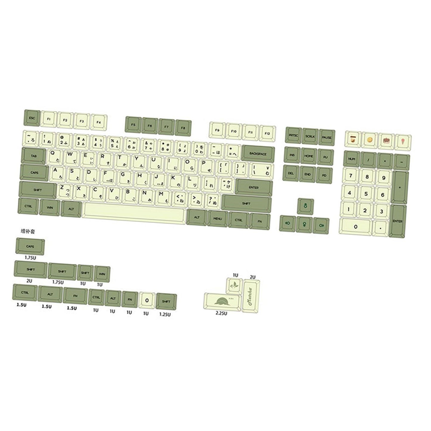 PBT 124 Keys Keycaps Cover for 61 64 72 Mechanical Keyboard Durable Japanese