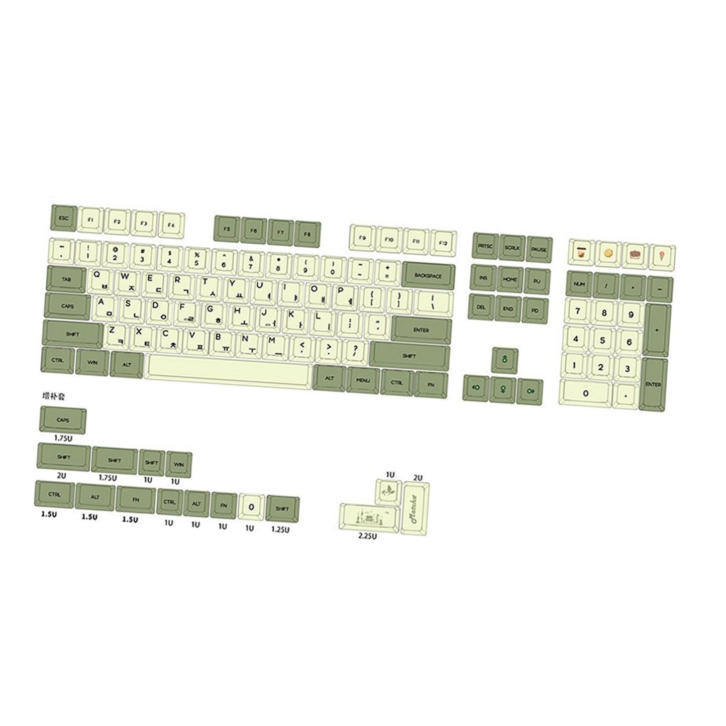 PBT 124 Keys Keycaps Cover for 61 64 72 Mechanical Keyboard Durable Korean