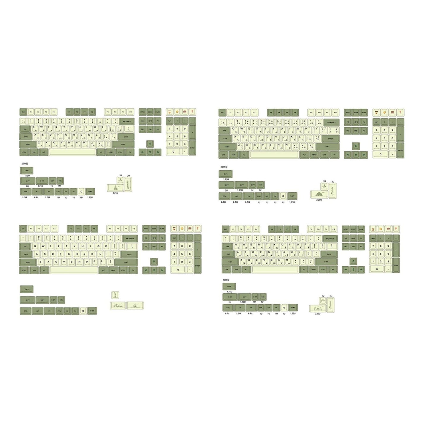 PBT 124 Keys Keycaps Cover for 61 64 72 Mechanical Keyboard Durable Russian