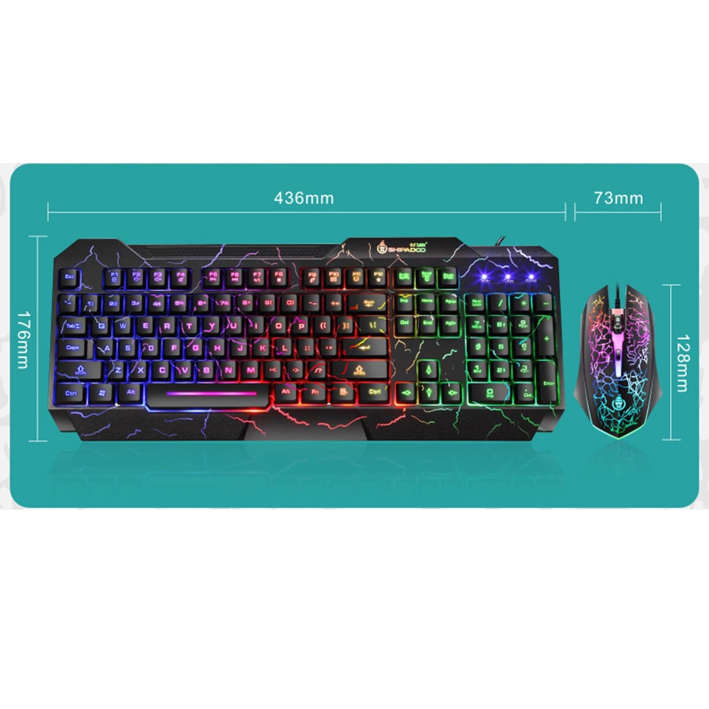 LED Gaming Keyboard and Mouse Combo RGB Hot Key Bottons Ergonomic USB for PC