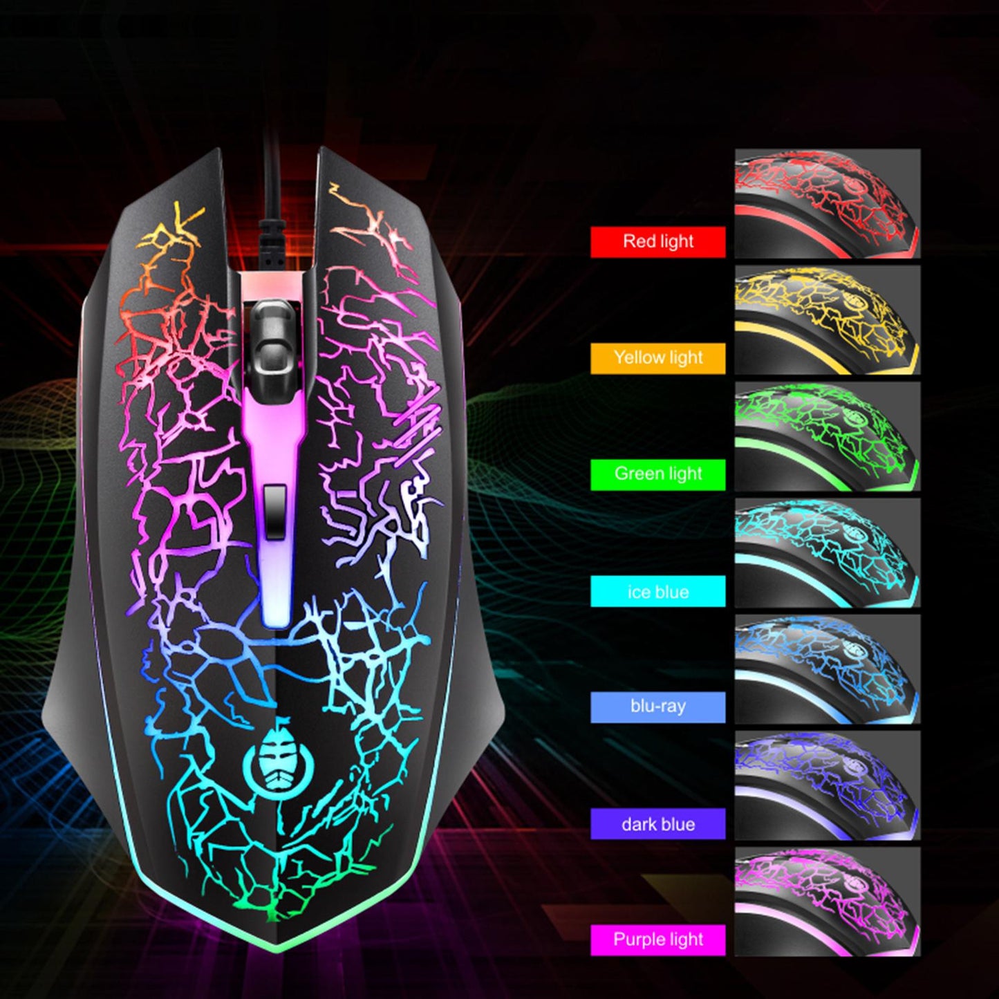 LED Gaming Keyboard and Mouse Combo RGB Hot Key Bottons Ergonomic USB for PC