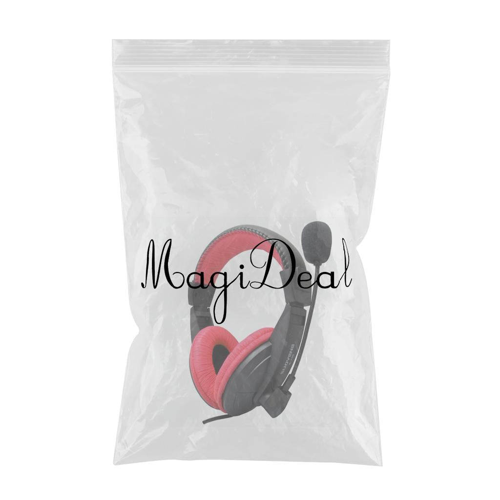 Over-Ear Gaming Headphone with Mic 3.5mm Bass Surround for Laptop Red