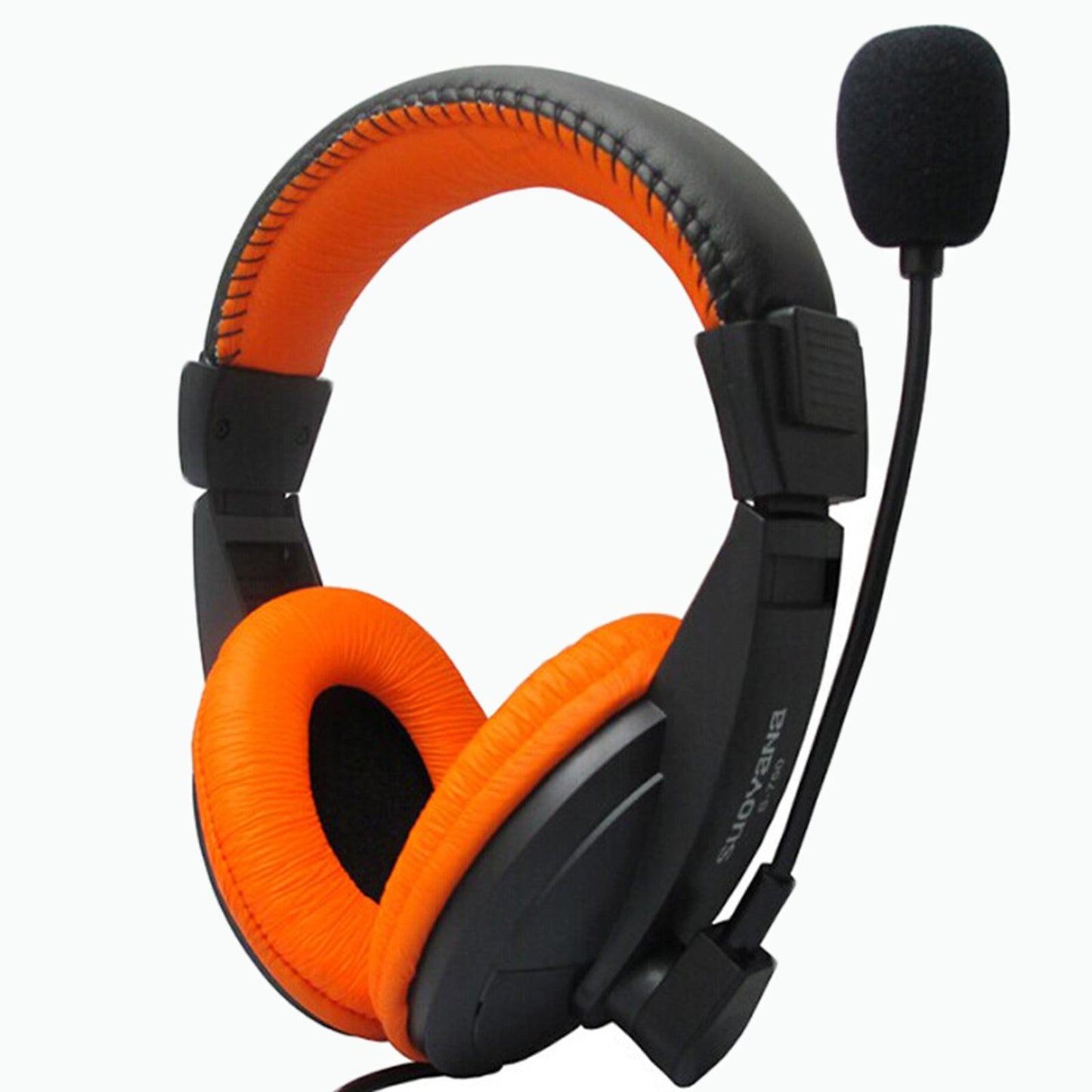 Over-Ear Gaming Headphone with Mic 3.5mm Bass Surround for Laptop Orange