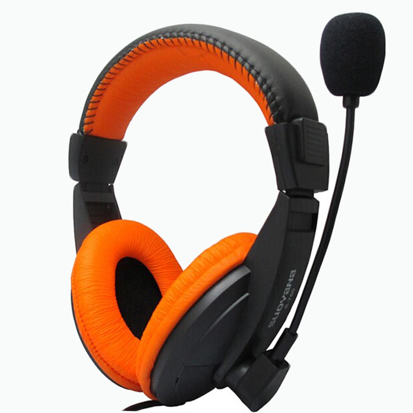 Over-Ear Gaming Headphone with Mic 3.5mm Bass Surround for Laptop Orange