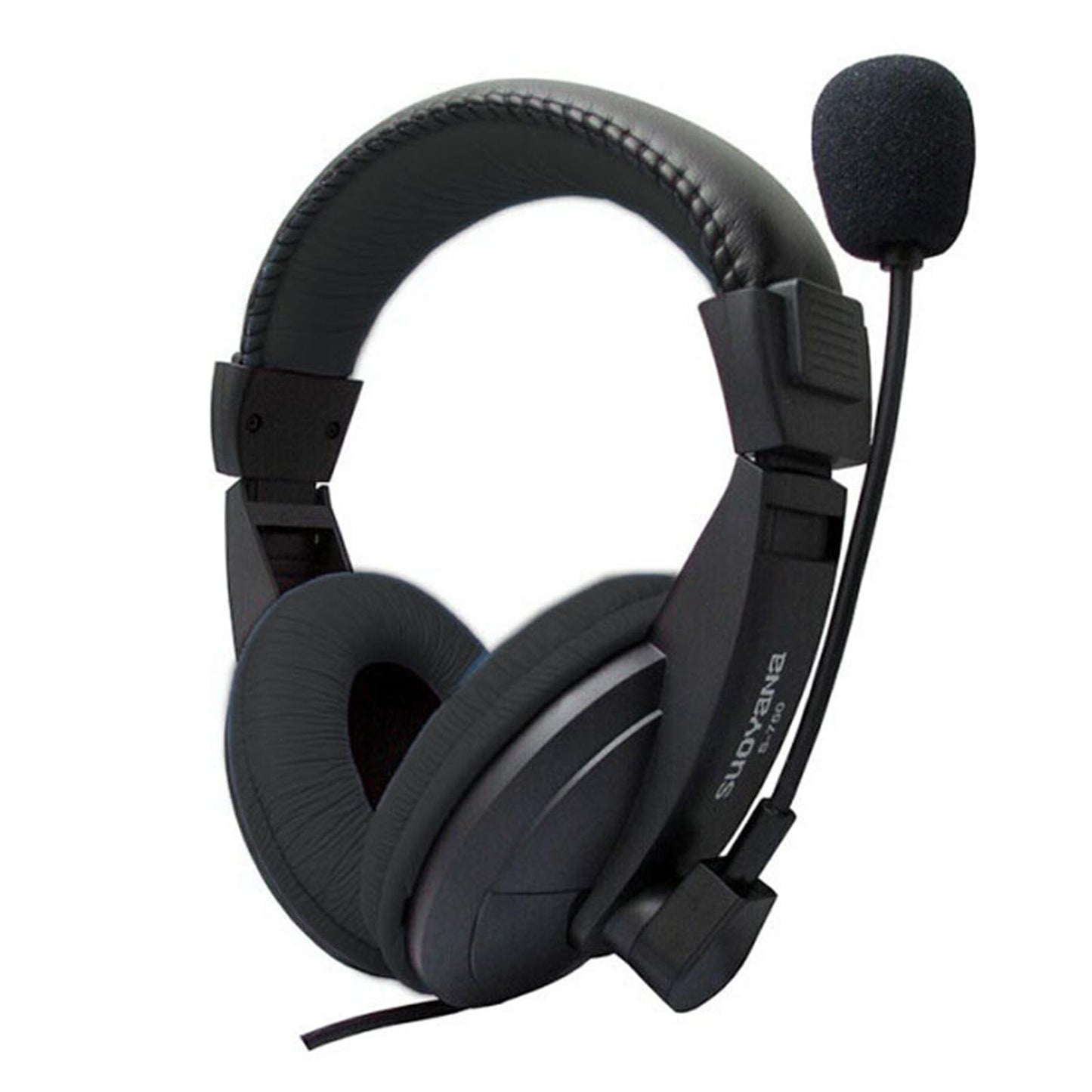 Over-Ear Gaming Headphone with Mic 3.5mm Bass Surround for Laptop Black