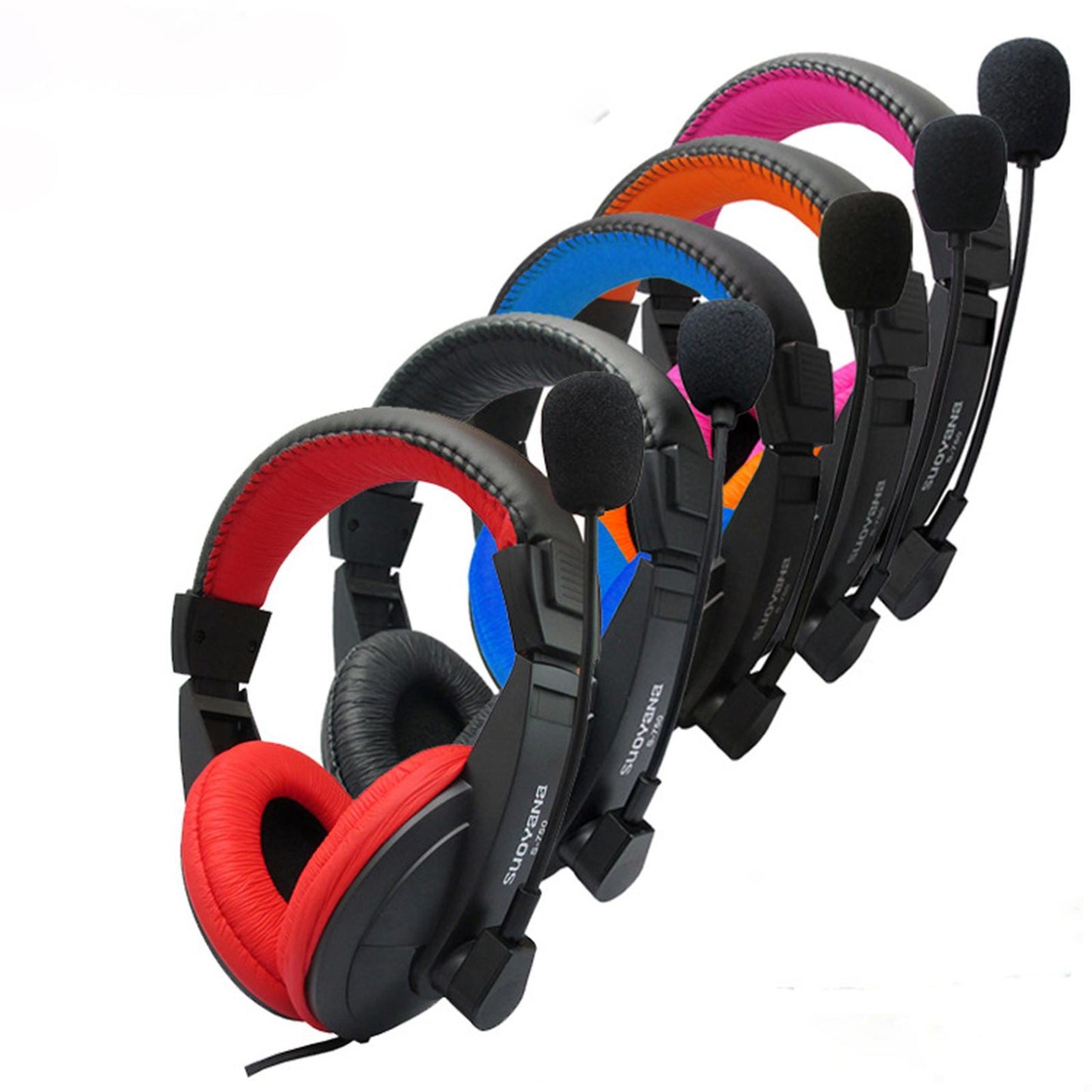 Over-Ear Gaming Headphone with Mic 3.5mm Bass Surround for Laptop Black