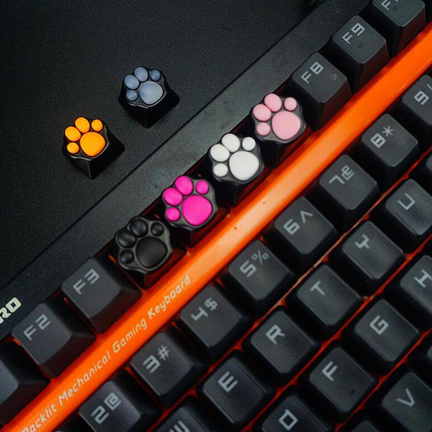 Cat Paw Keycaps Cat Claw Keycap for Keyset Creative Gaming Black Pink