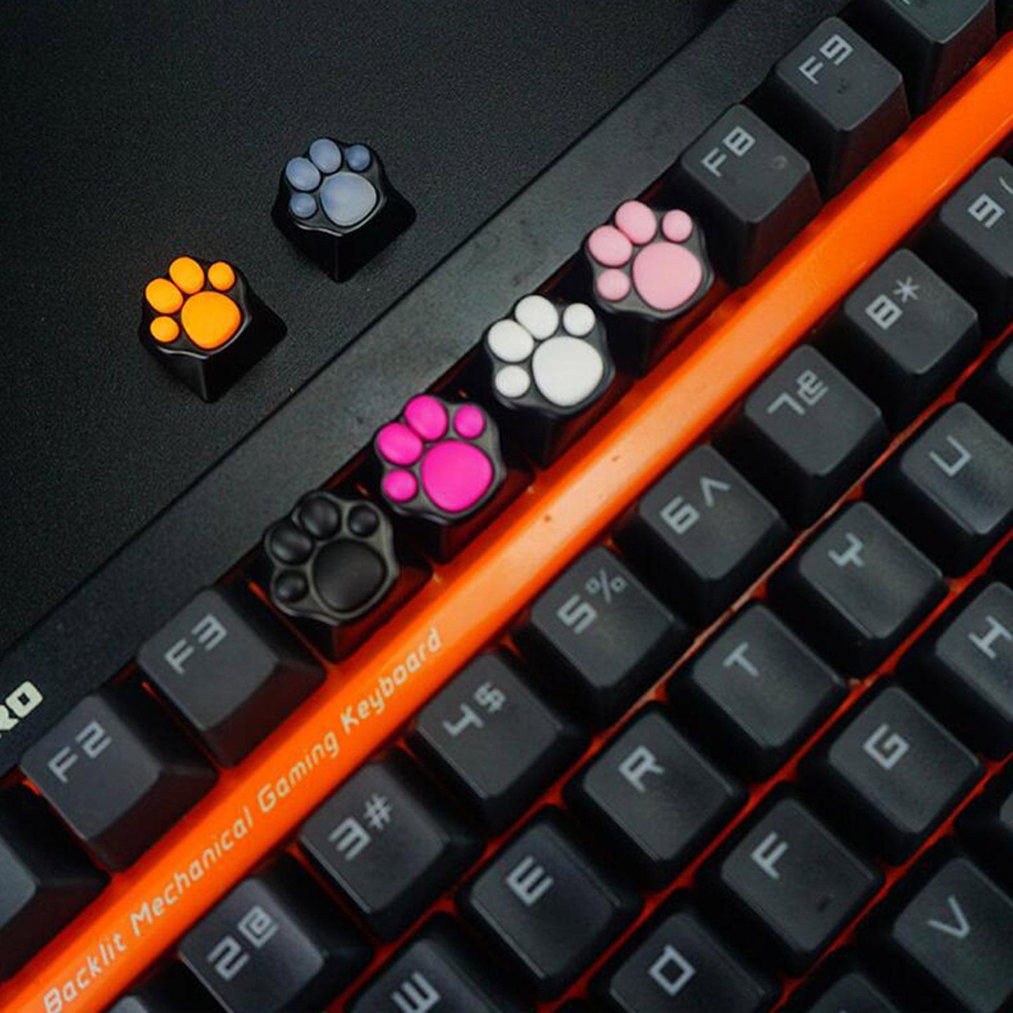 Cat Paw Keycaps Cat Claw Keycap for Keyset Creative Gaming Black White