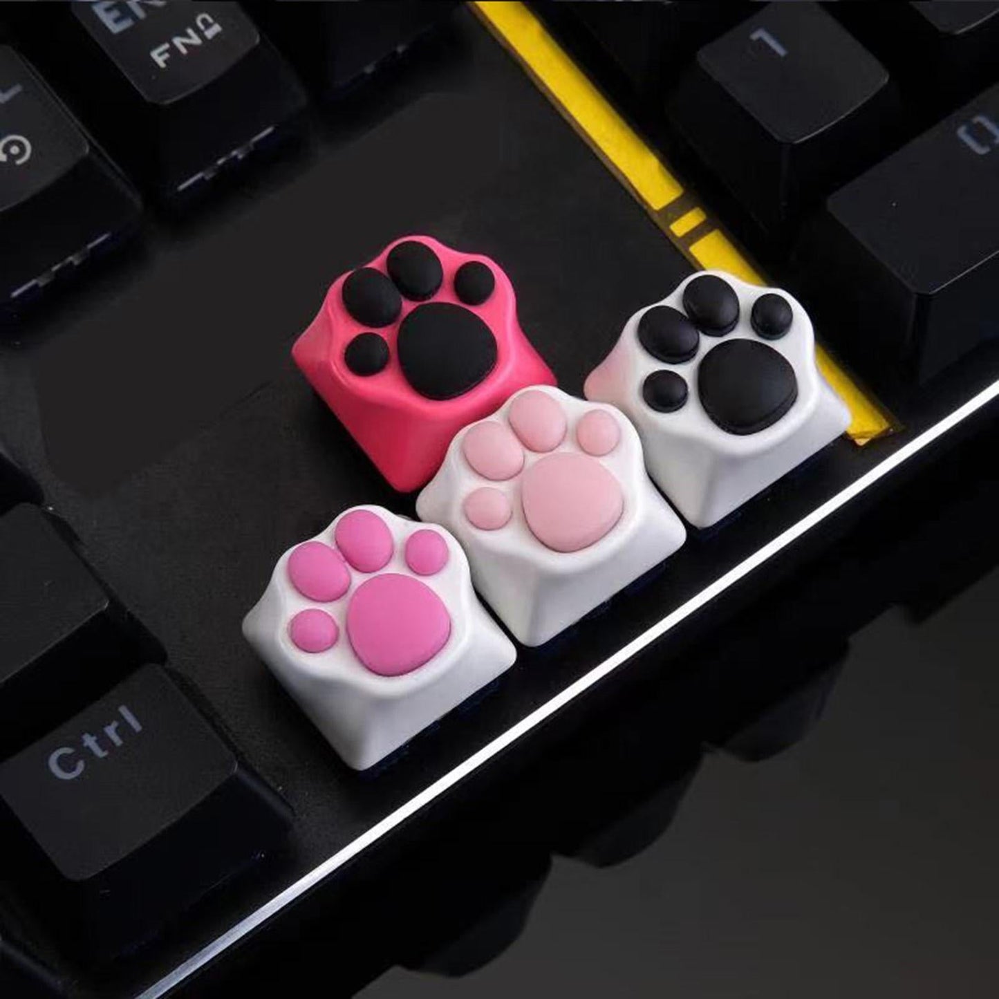 Keycaps Machinery for Keyset Game Players Lovely Pattern Gaming Keyboard Pink White