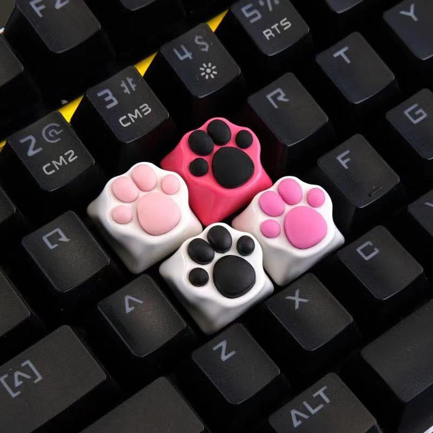 Keycaps Machinery for Keyset Game Players Lovely Pattern Gaming Keyboard Grey White