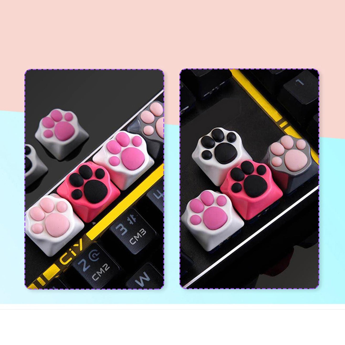 Keycaps Machinery for Keyset Game Players Lovely Pattern Gaming Keyboard Grey Clear