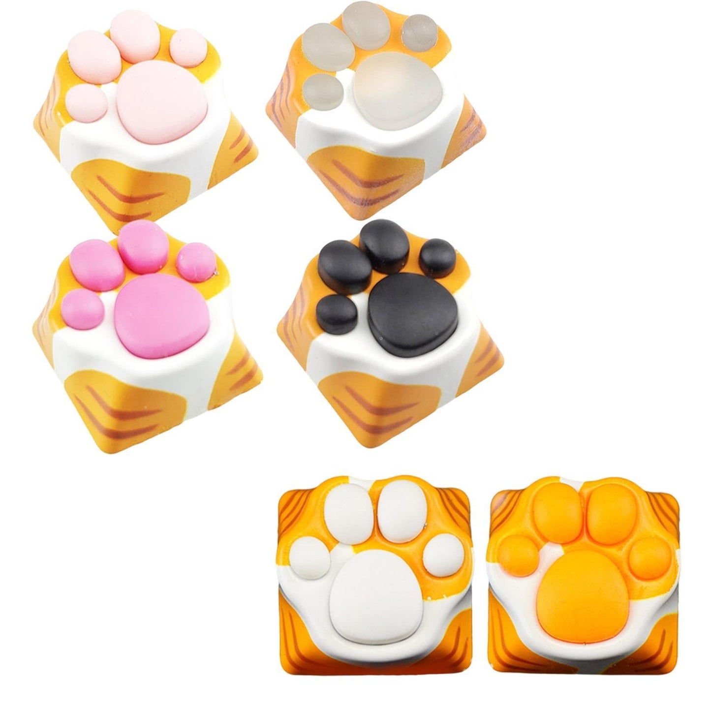 Metal Keycaps for Keyset Keyboard Cute Creative Gaming White Yellow Pink