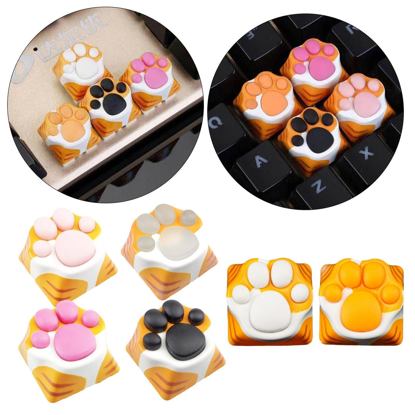 Metal Keycaps for Keyset Keyboard Cute Creative Gaming White Yellow Pink