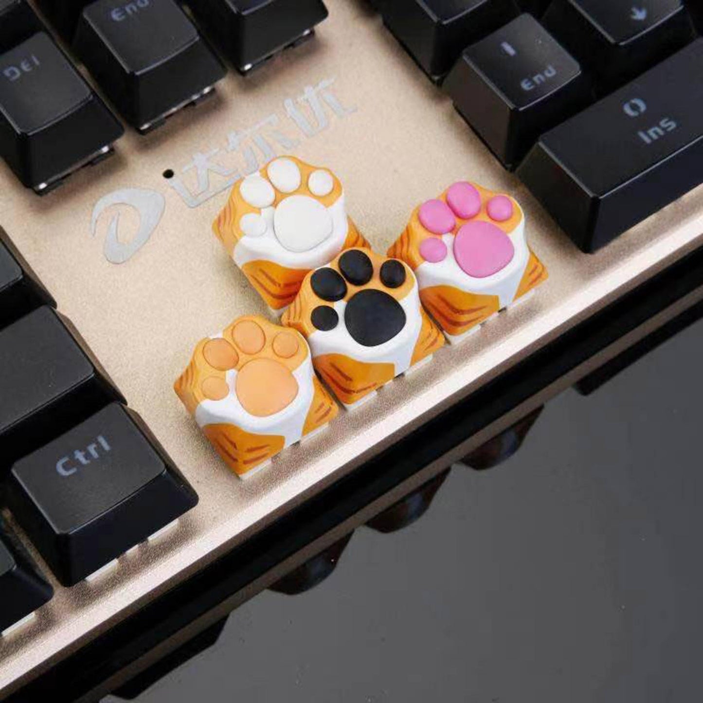 Metal Keycaps for Keyset Keyboard Cute Creative Gaming White Yellow White