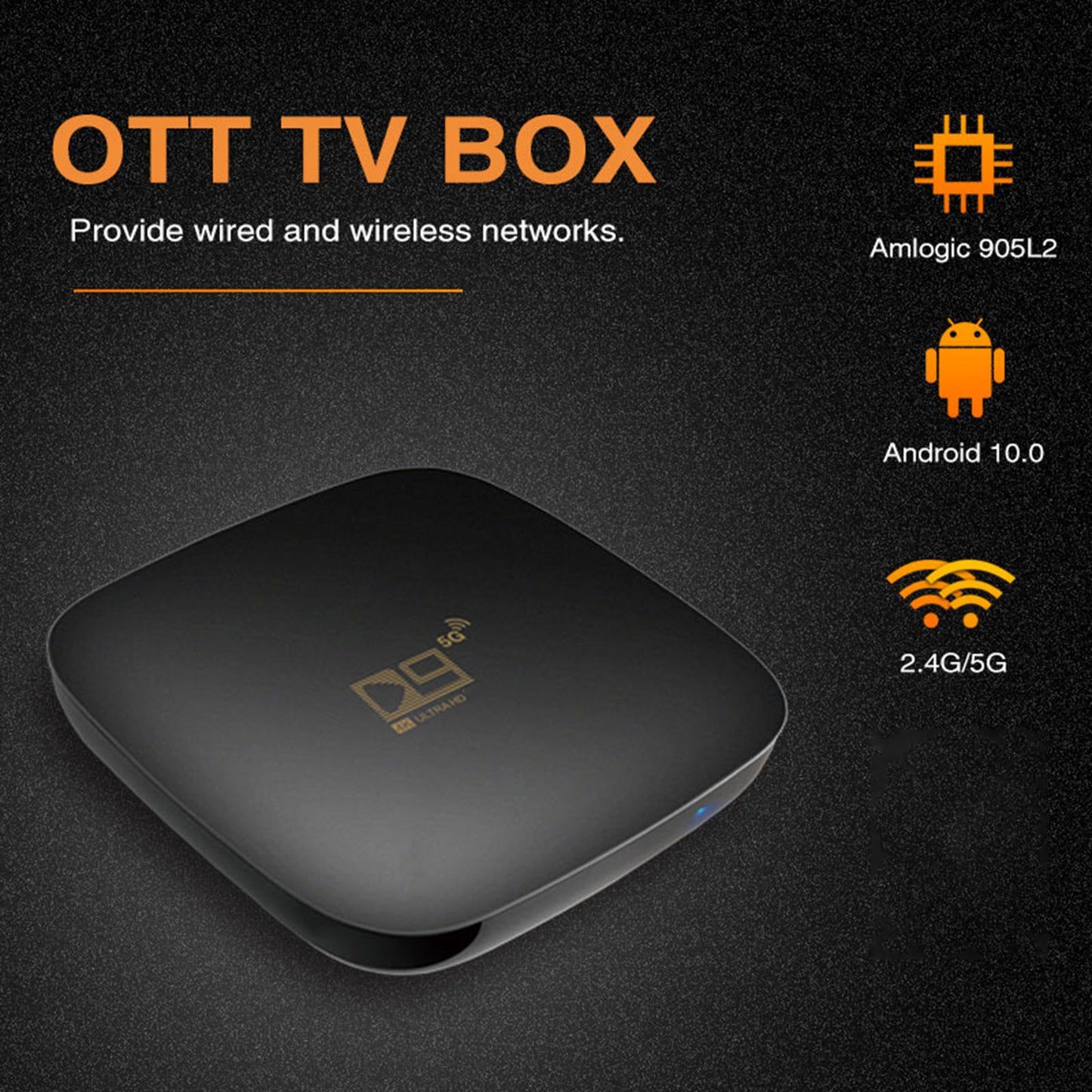 Smart D9 TV Media Player 2.4G 5G WIFI 905 Core HD TV receiver 8GB 128GB EU