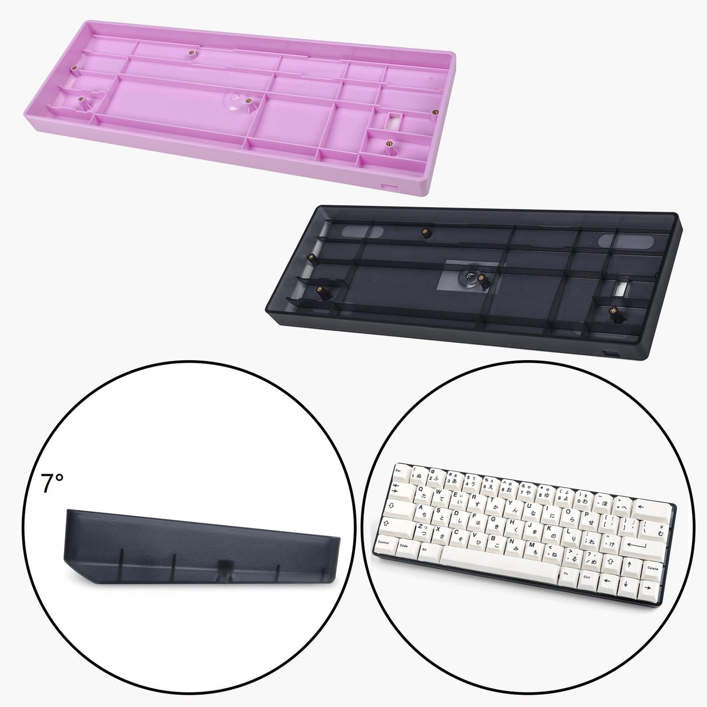 GH60 Mini Plastic Case Shell DIY for POKER 2 60% Mechanical Keyboard Pink