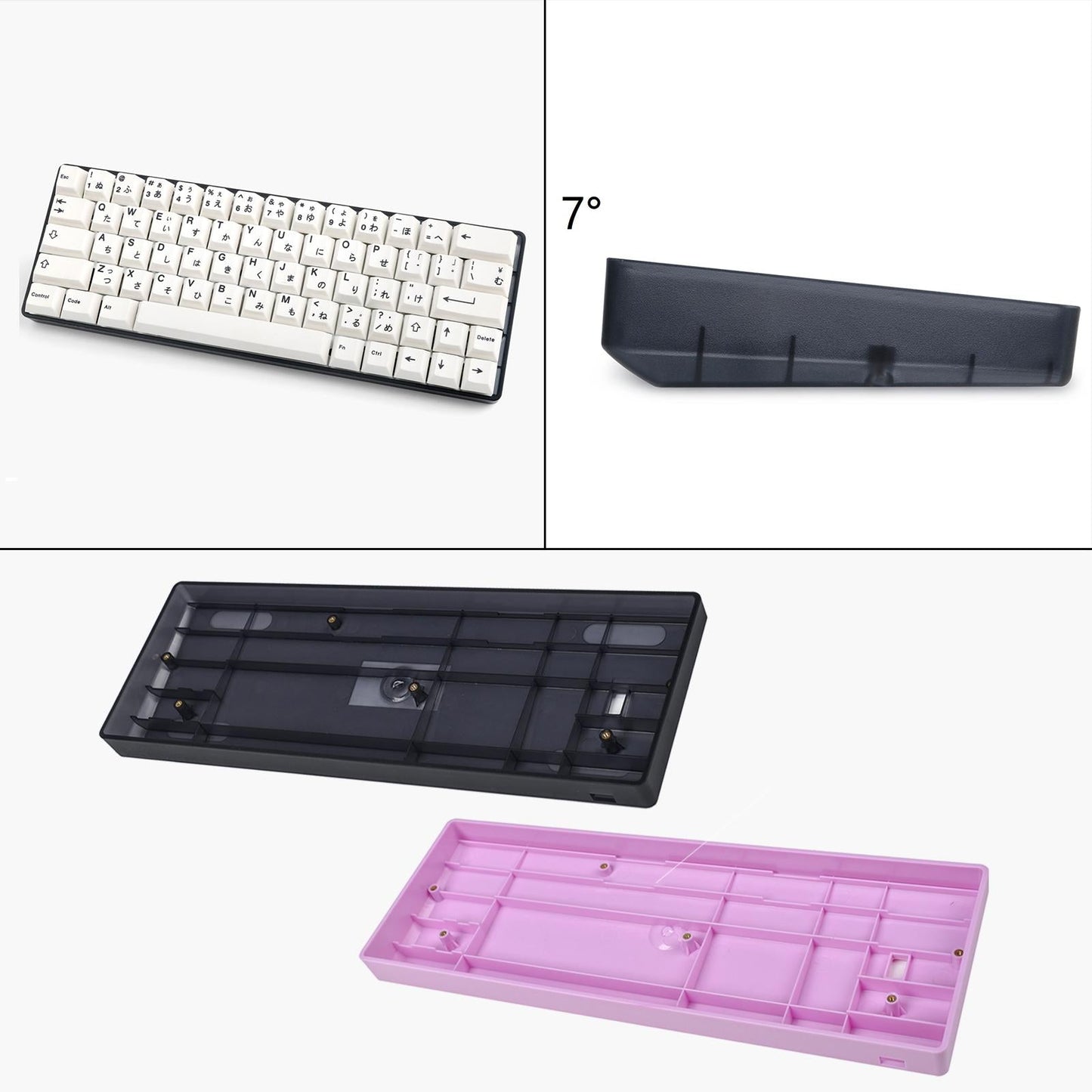 GH60 Mini Plastic Case Shell DIY for POKER 2 60% Mechanical Keyboard Pink