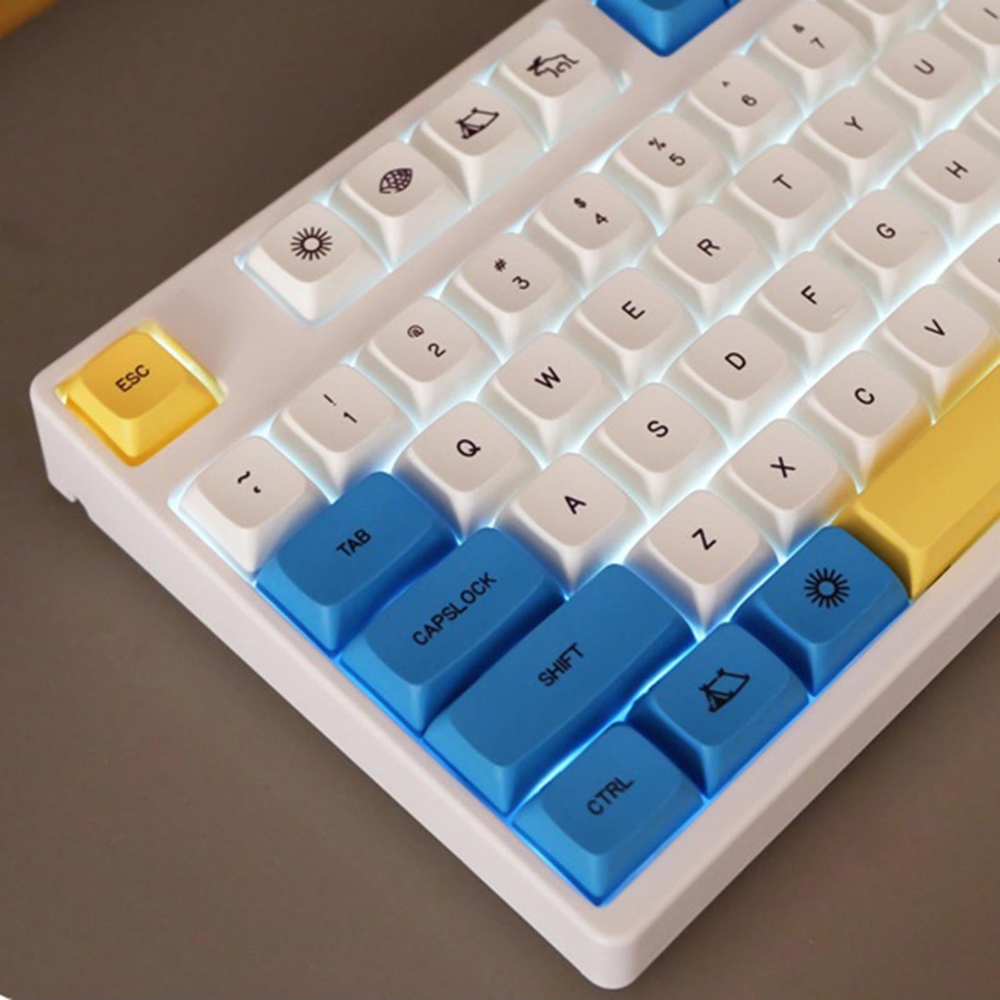 DIY PBT 132 Keys Keycaps Cover for 61 64 72 Mechanical Keyboard Durable