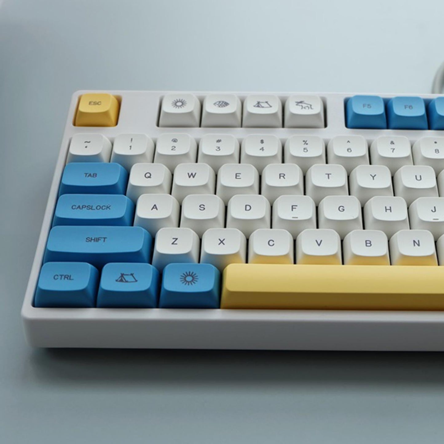 DIY PBT 132 Keys Keycaps Cover for 61 64 72 Mechanical Keyboard Durable