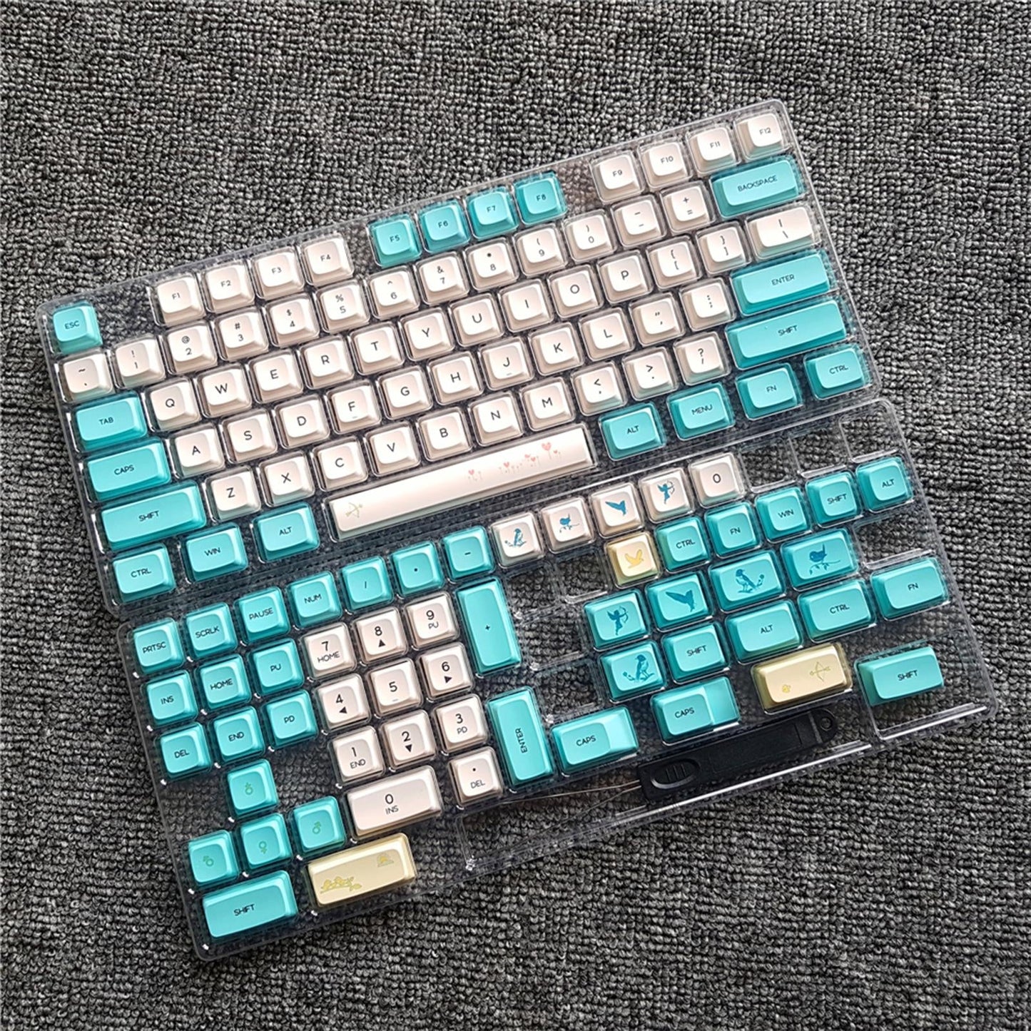 129-Key PC Gaming Mechanical Keyboard Keycaps PBT Keycaps Office Supplies