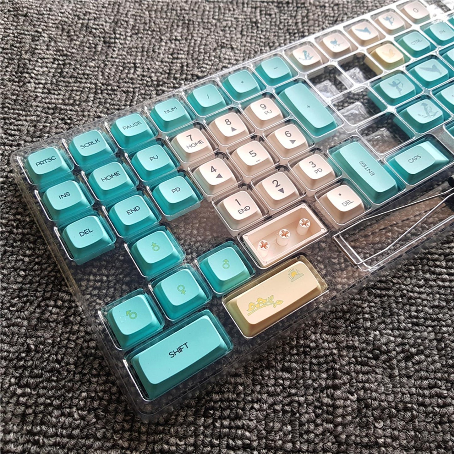 129-Key PC Gaming Mechanical Keyboard Keycaps PBT Keycaps Office Supplies