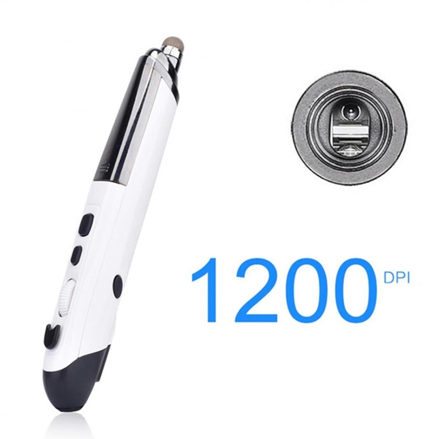 2.4G Wireless Optical USB Touch-Pen Mouse 1600DPI Pocket Mouse Pen black