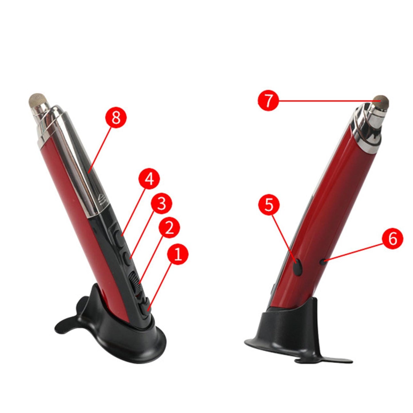 2.4G Wireless Optical USB Touch-Pen Mouse 1600DPI Pocket Mouse Pen gray