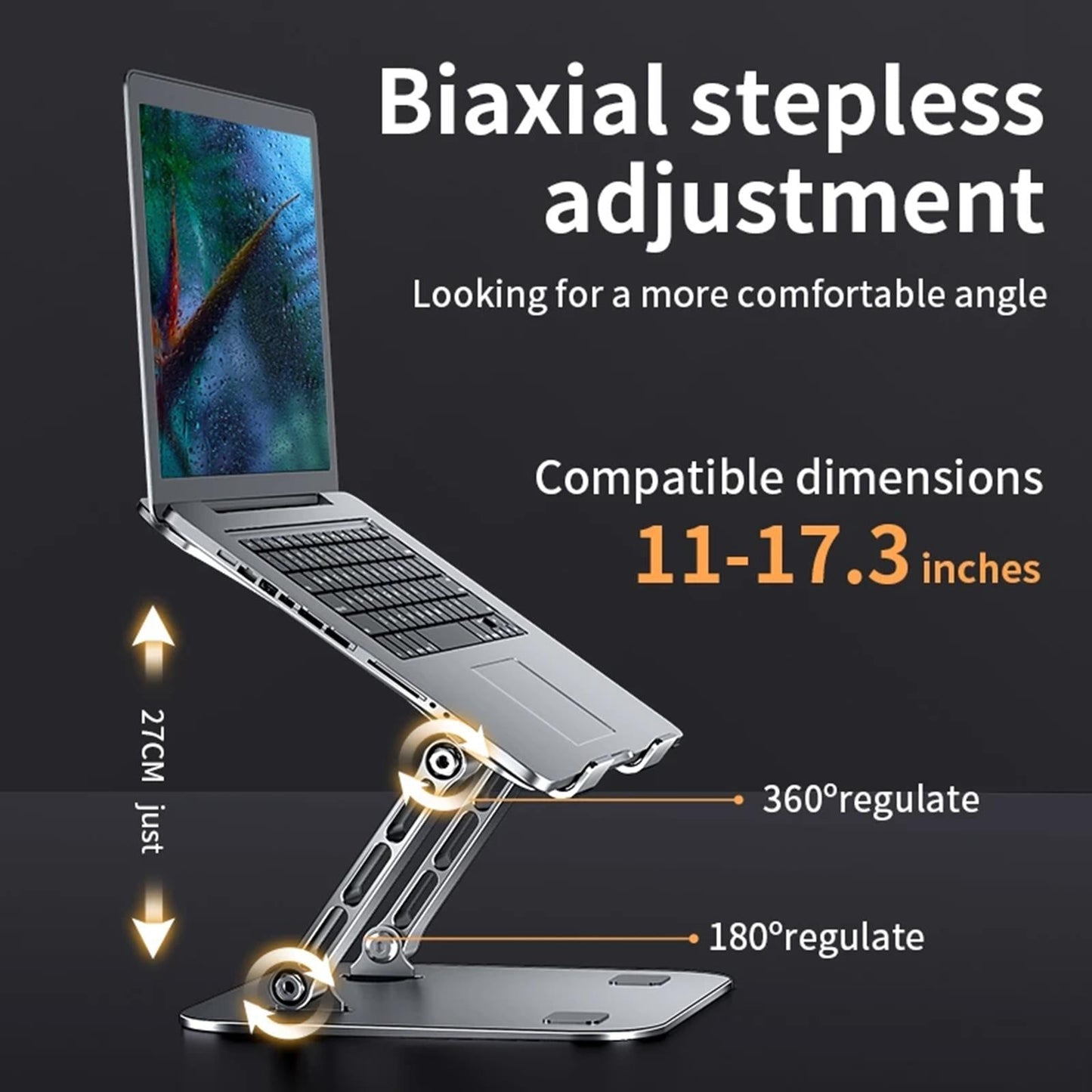 Adjustable Aluminum Laptop Stand Reading Holder with Cooling Fan