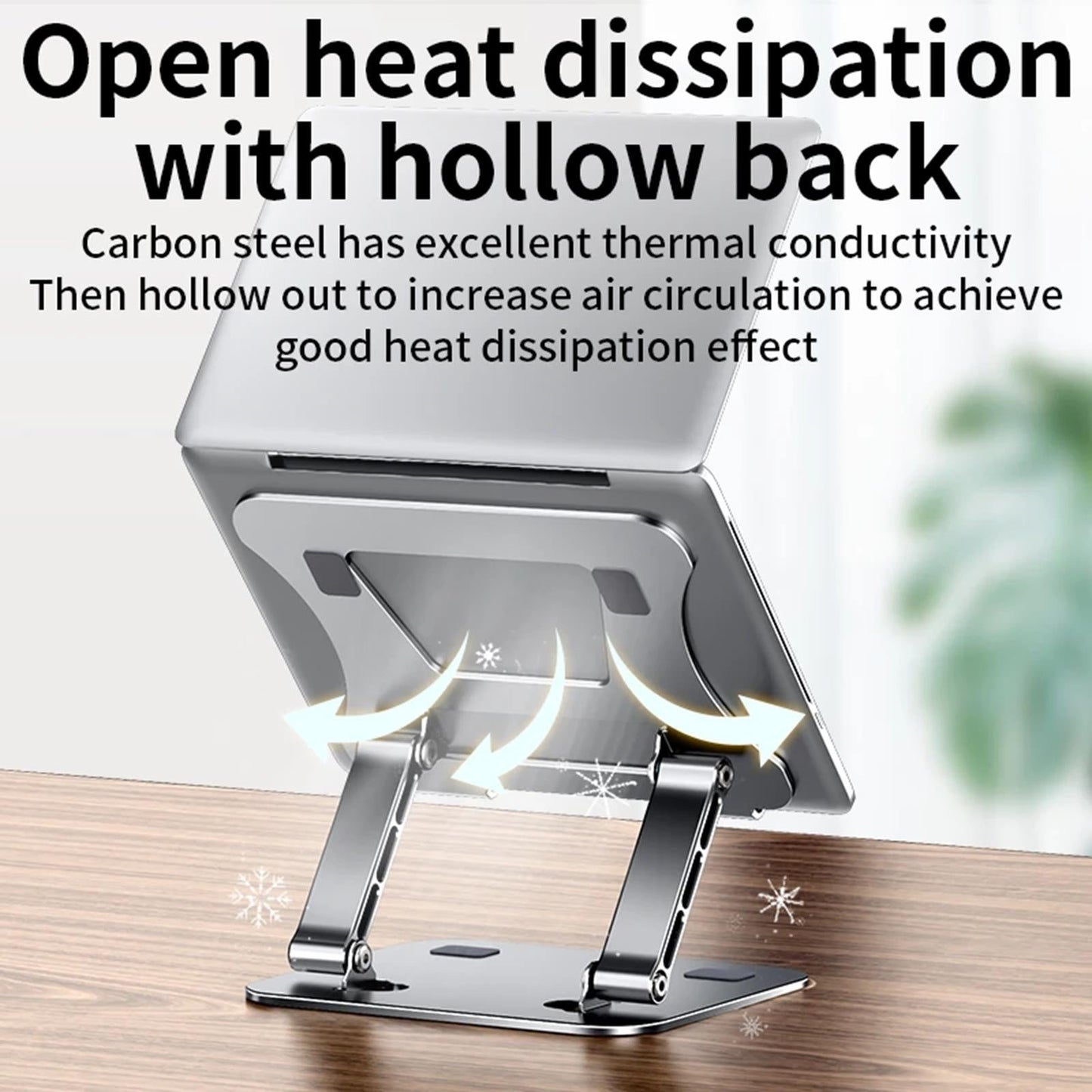 Adjustable Aluminum Laptop Stand Reading Holder with Cooling Fan