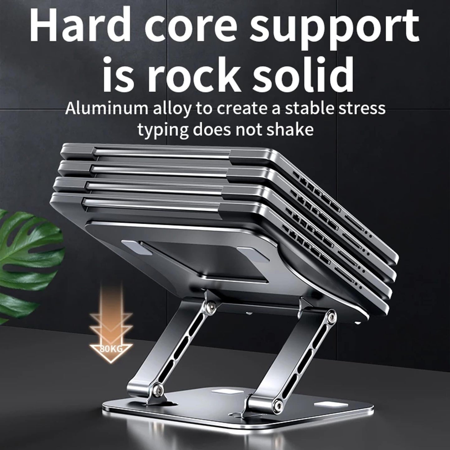Adjustable Aluminum Laptop Stand Reading Holder with Cooling Fan